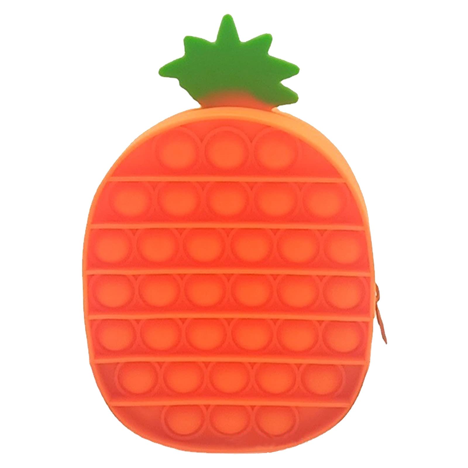 **Sensory Fidget Pencil Case - Silicone Push Pop Toy for Stress Relief, Kids School Supplies Organizer & Office Stationery Storage - Perfect for ADHD, Anxiety Relief, Classroom, Travel & Christmas Gifts (Orange Pineapple Design)**