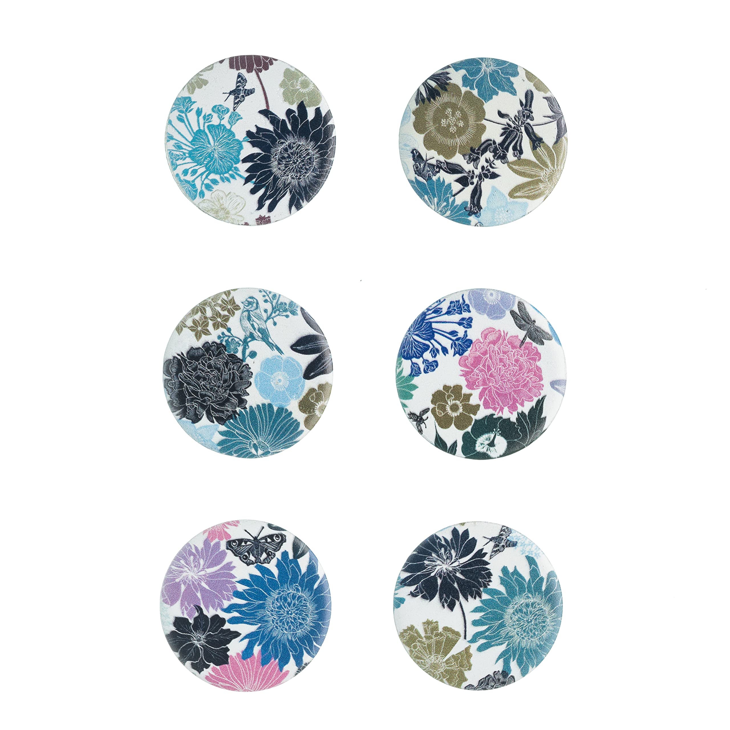 Quilted Bear Pattern Weights Set of 6 (40mm) - Scratch Resistant Fabric Weights for Sewing, Quilting & Crafting - Floral Design by Kate Heiss - Perfect for DIY Projects, Dressmaking & Fabric Cutting