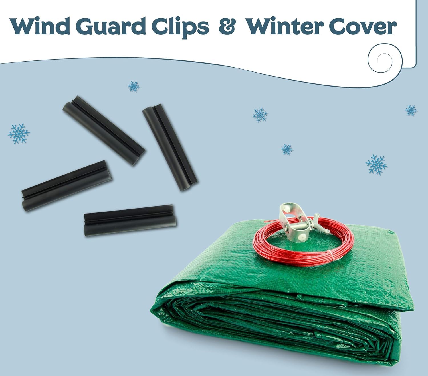 Buffalo Blizzard Supreme Winter Cover for 16x32 ft Oval Above Ground Pools | Heavy Duty Reversible Green/Black | 4 ft Extra Material with Wind Guard Clips | Perfect for Winter Protection & Snow Load Resistance in Cold Climates