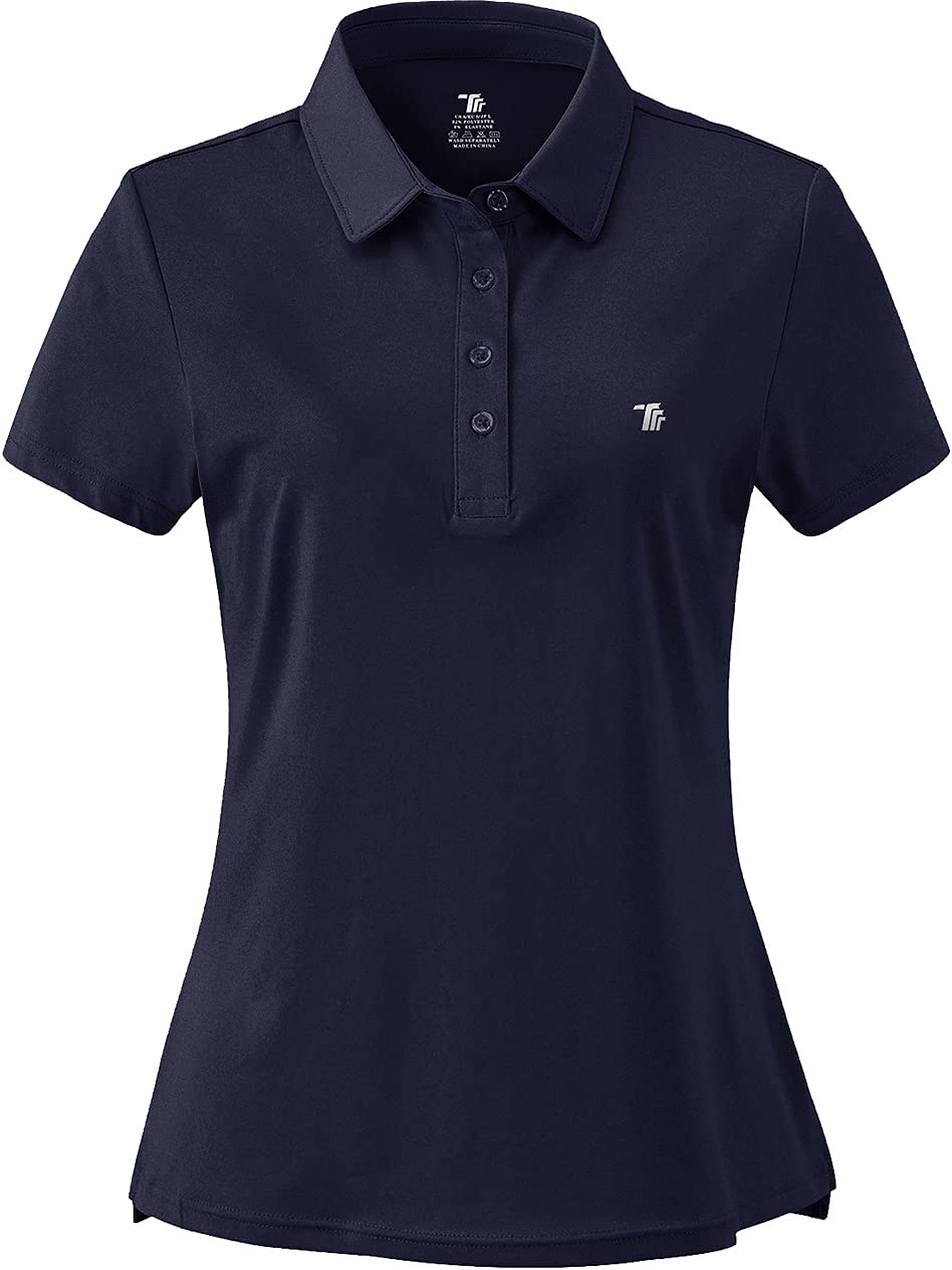 Women's Moisture Wicking Golf Polo Shirts - Breathable Short Sleeve Ladies Golf Tops for Summer - Perfect for Golf Courses, Country Clubs & Outdoor Activities