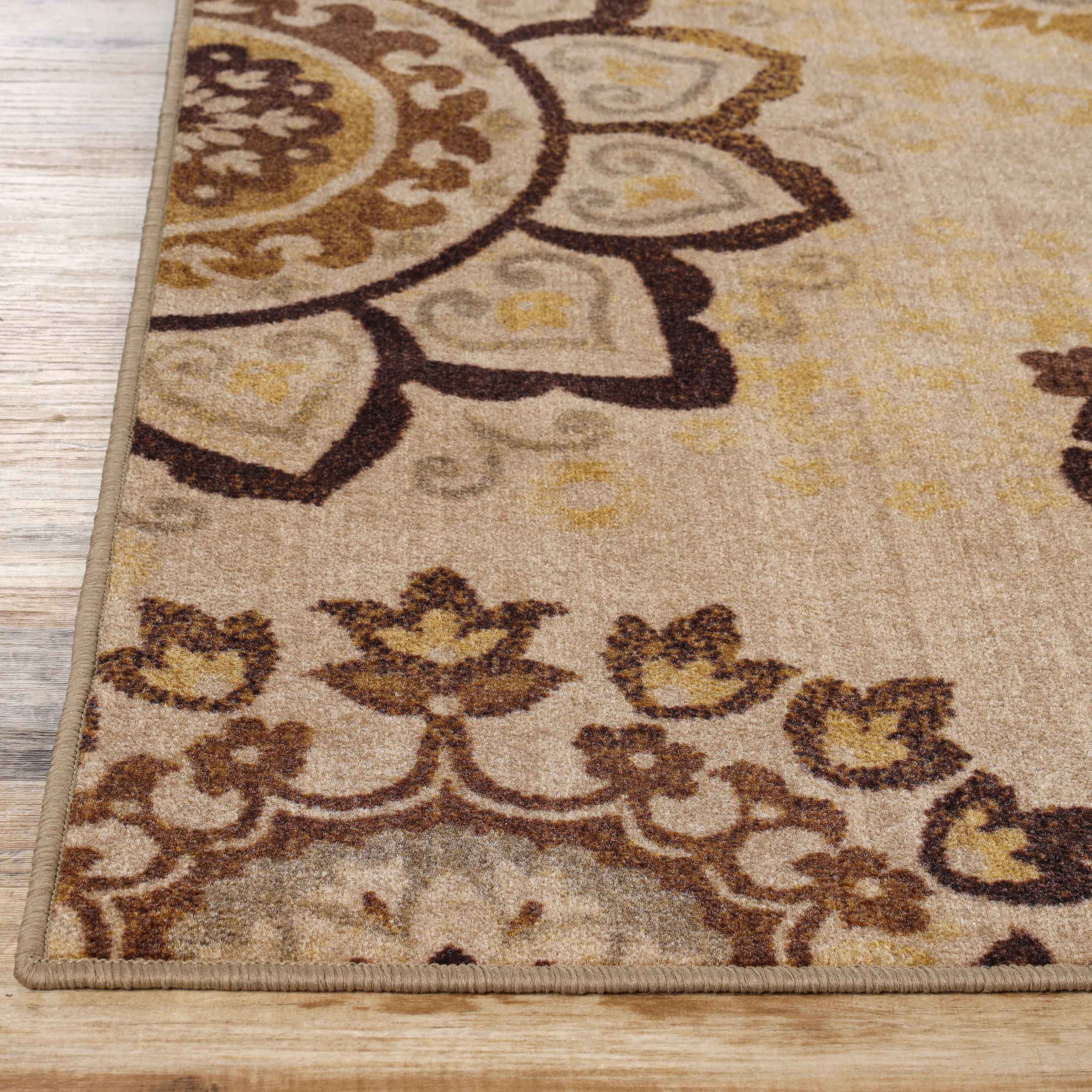 Liena Medallion Non-Slip Washable Indoor Area Rug - Soft Anti-Skid Living Room Carpet, Bedroom Runner for Home Decor (5x8 ft) | Perfect for Hallways, Entryways & Cozy Spaces