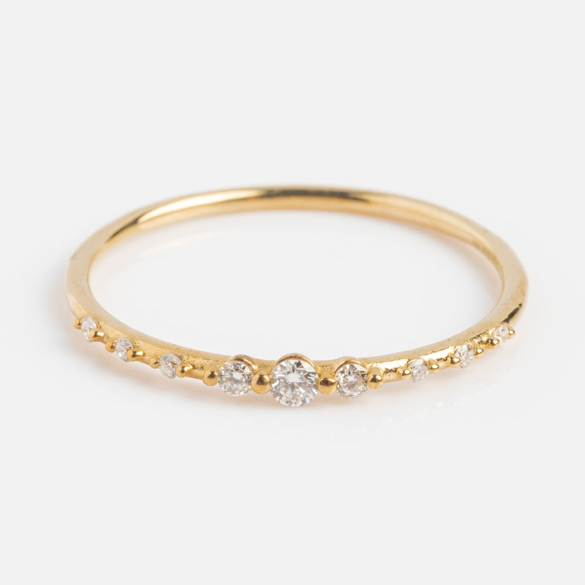 Solid Gold Lab Diamond Sparkle Stacking Band Ring - 14K/18K White/Yellow/Rose Gold Wedding, Anniversary, Promise, or Everyday Stackable Ring for Women - Perfect for Layering & Special Occasions