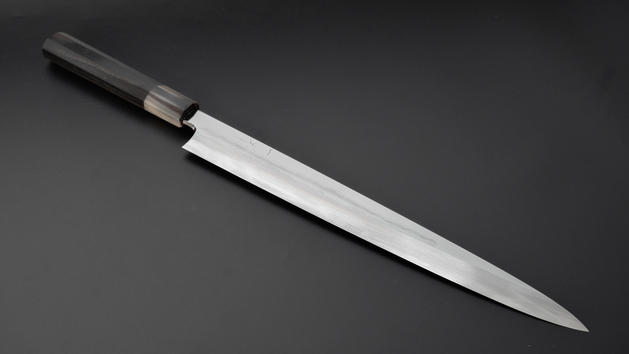 Hitohira Togashi White #1 Notaremon Mizu Honyaki Yanagiba 330mm Sushi Knife with Taihei Ebony Handle & Saya - Premium Japanese Chef Knife for Sushi, Sashimi & Fine Slicing - Perfect for Professional Chefs & Home Cooking Enthusiasts