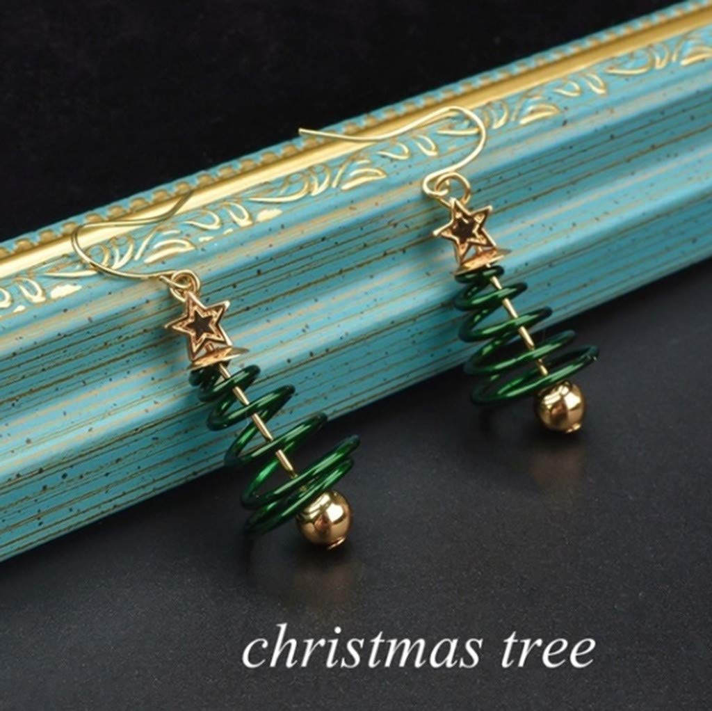 Stylish Gold and Silver Hoop Earrings for Women - Trendy Christmas Dangle Drop Earrings with Green Charm Ball | Perfect for Holiday Parties, Gift Giving & Everyday Wear (One Size)