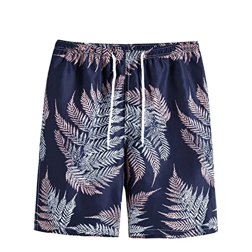 Kadola Men's Casual Mid-Length Shorts with Drawstring Waist & Pockets - Summer Printed Baggy Shorts for Outdoor, Beach, and Everyday Wear