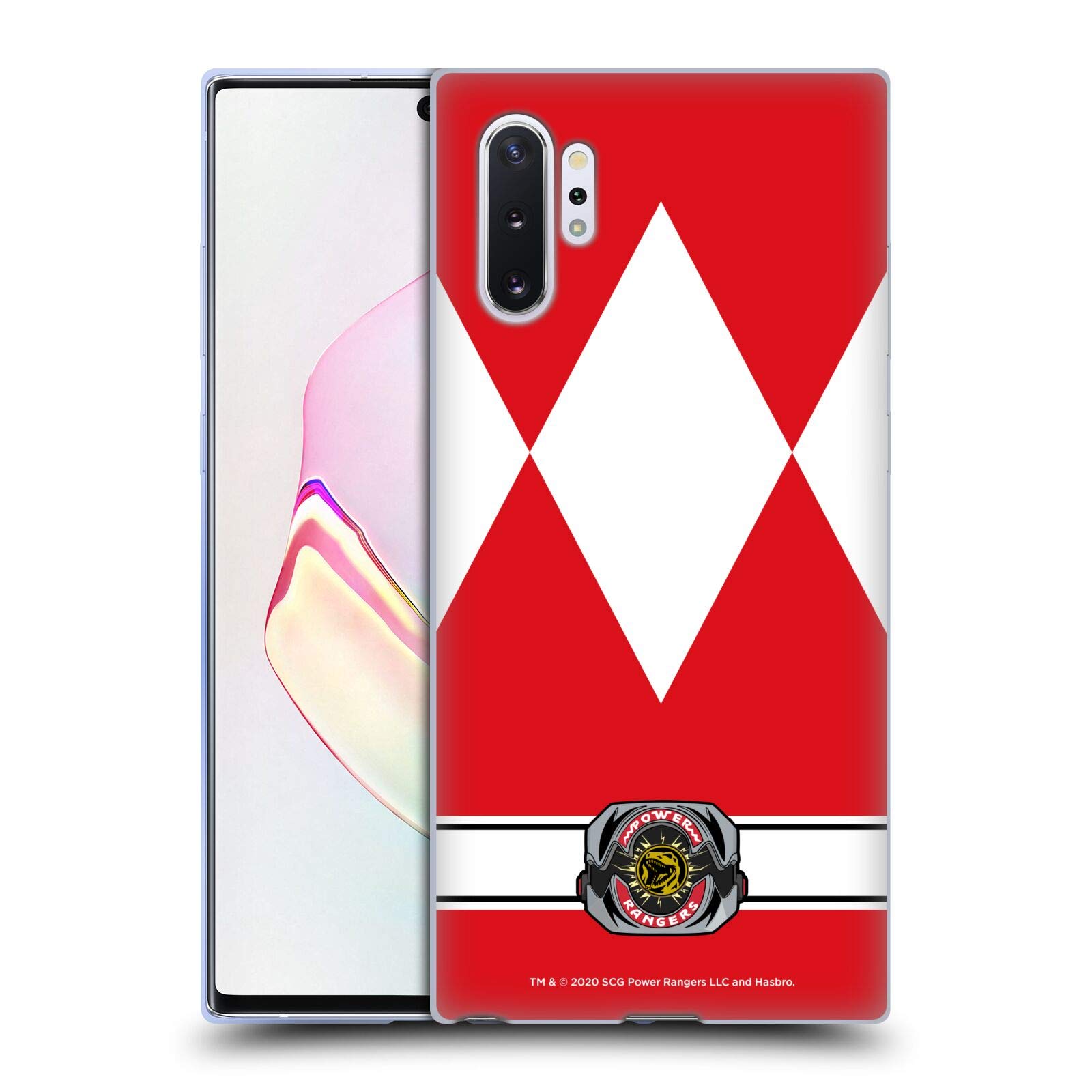 Official Power Rangers Red Ranger Retro Costume Soft Gel Case for Samsung Galaxy Note10+ | Durable Protection & Stylish Design for Fans & Collectors | Perfect for Everyday Use, Cosplay Events & Gift Giving