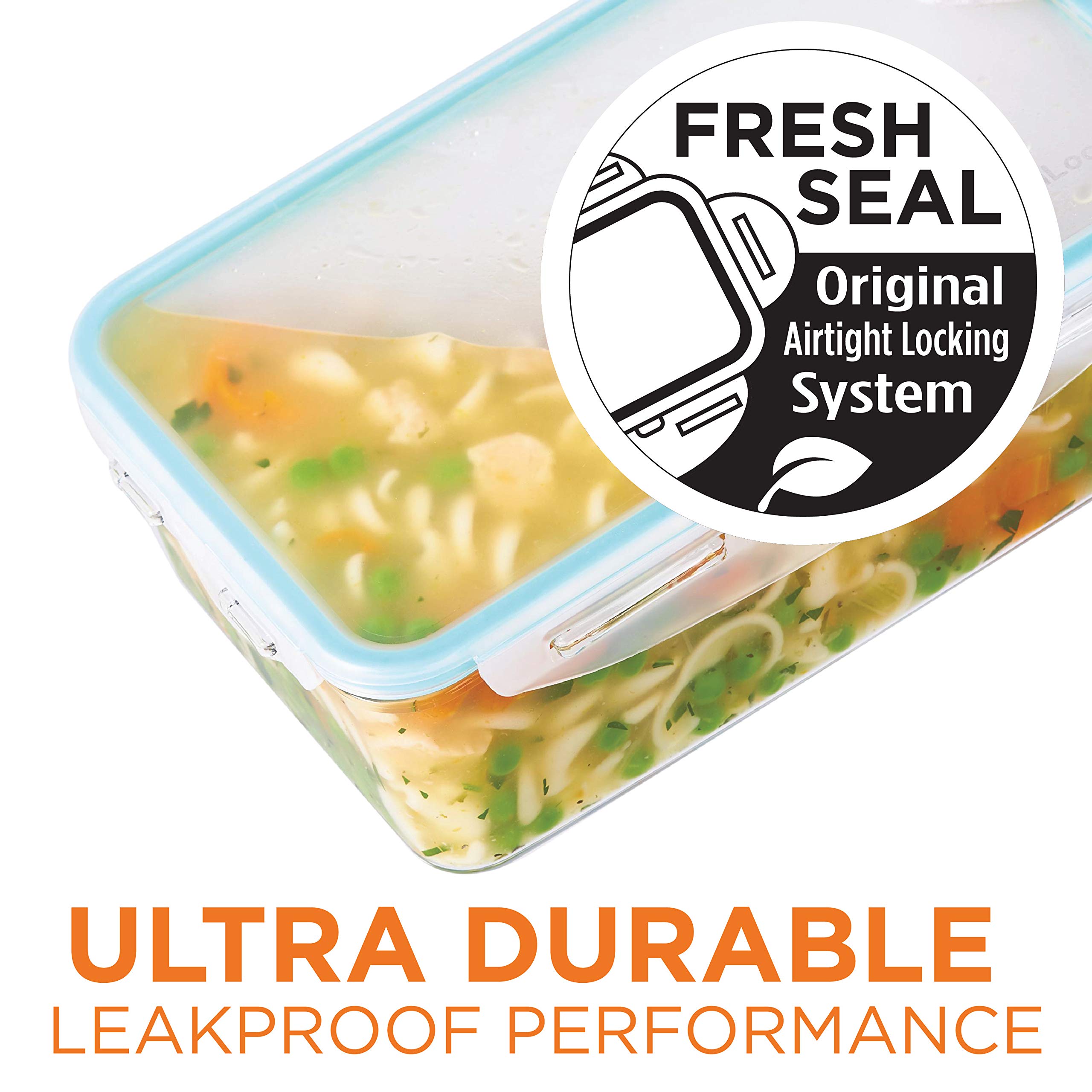 LOCK & LOCK Purely Better 34oz Tritan Rectangle Food Storage Container with Divider - BPA Free, Leak Proof, Microwave & Dishwasher Safe - Perfect for Meal Prep, Leftovers & Pantry Organization