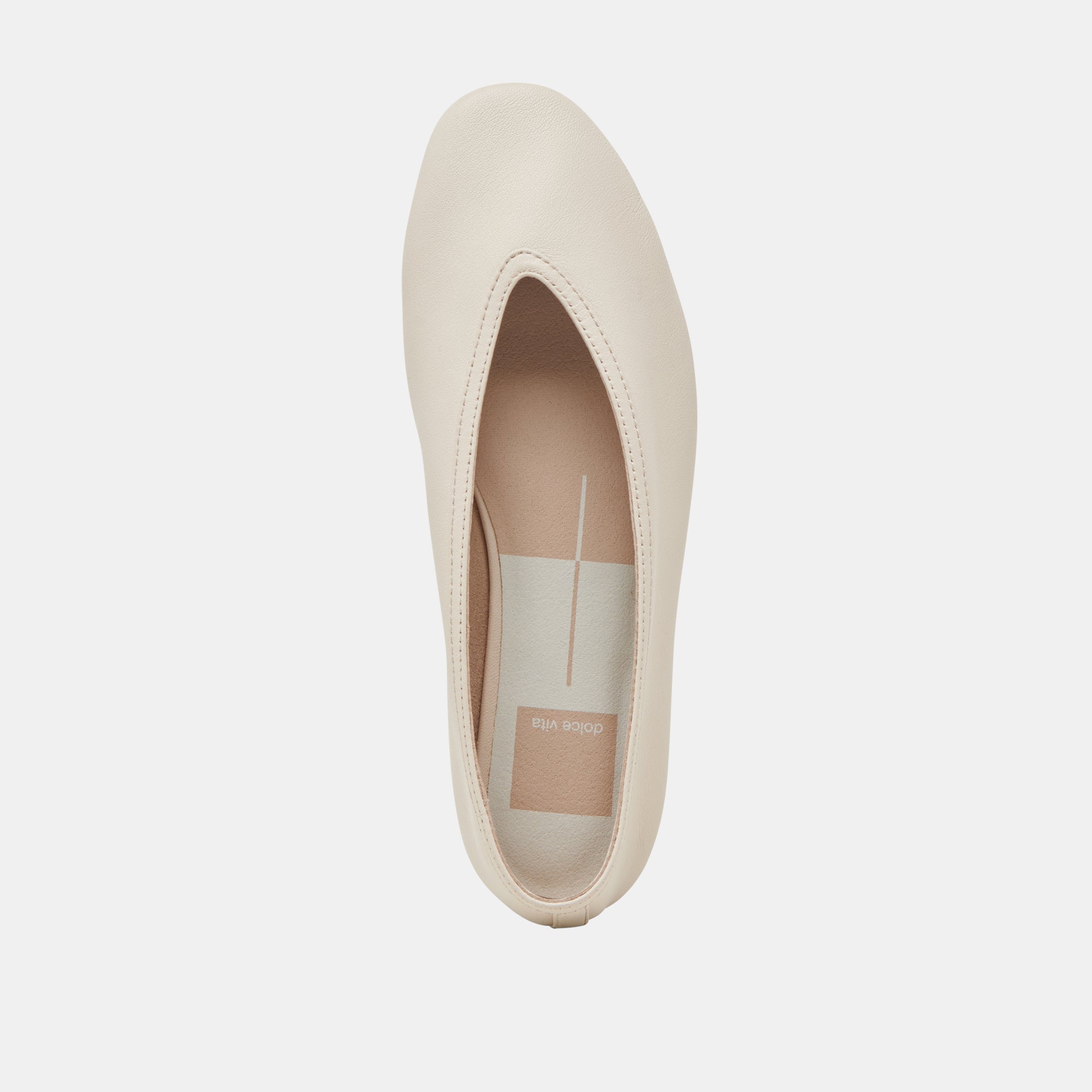 BRAIDY Ballet Flats for Women - Ivory Leather Comfortable Slip-On Shoes for Work, Travel & Casual Wear