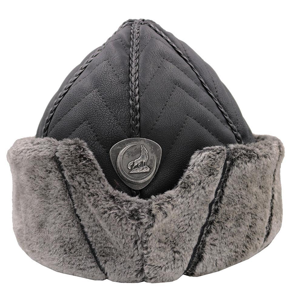 Bork Ertugrul Fur Leather Hat for Kids - Ottoman Style Winter Hat for Boys & Girls - Perfect for Cosplay, Historical Reenactment, and Cold Weather Protection