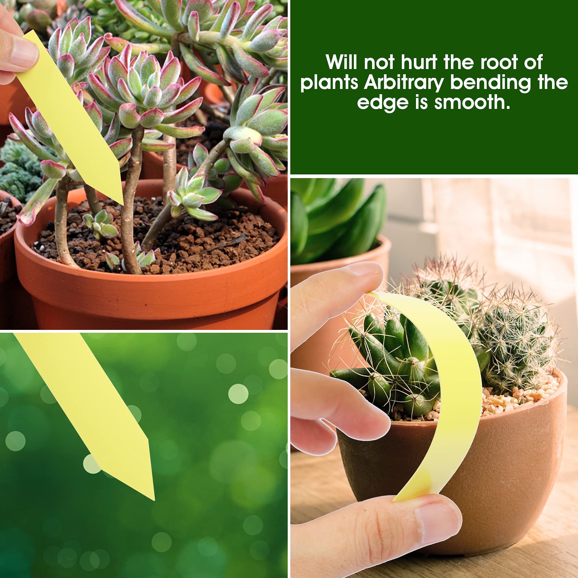 600 Pcs 4 Inch Plastic Waterproof Plant Labels - Reusable Nursery Garden Markers for Seed Pots, Flower Beds, Herb Gardens & Plant Classification (Green) - Perfect for Indoor/Outdoor Gardening & Organizing