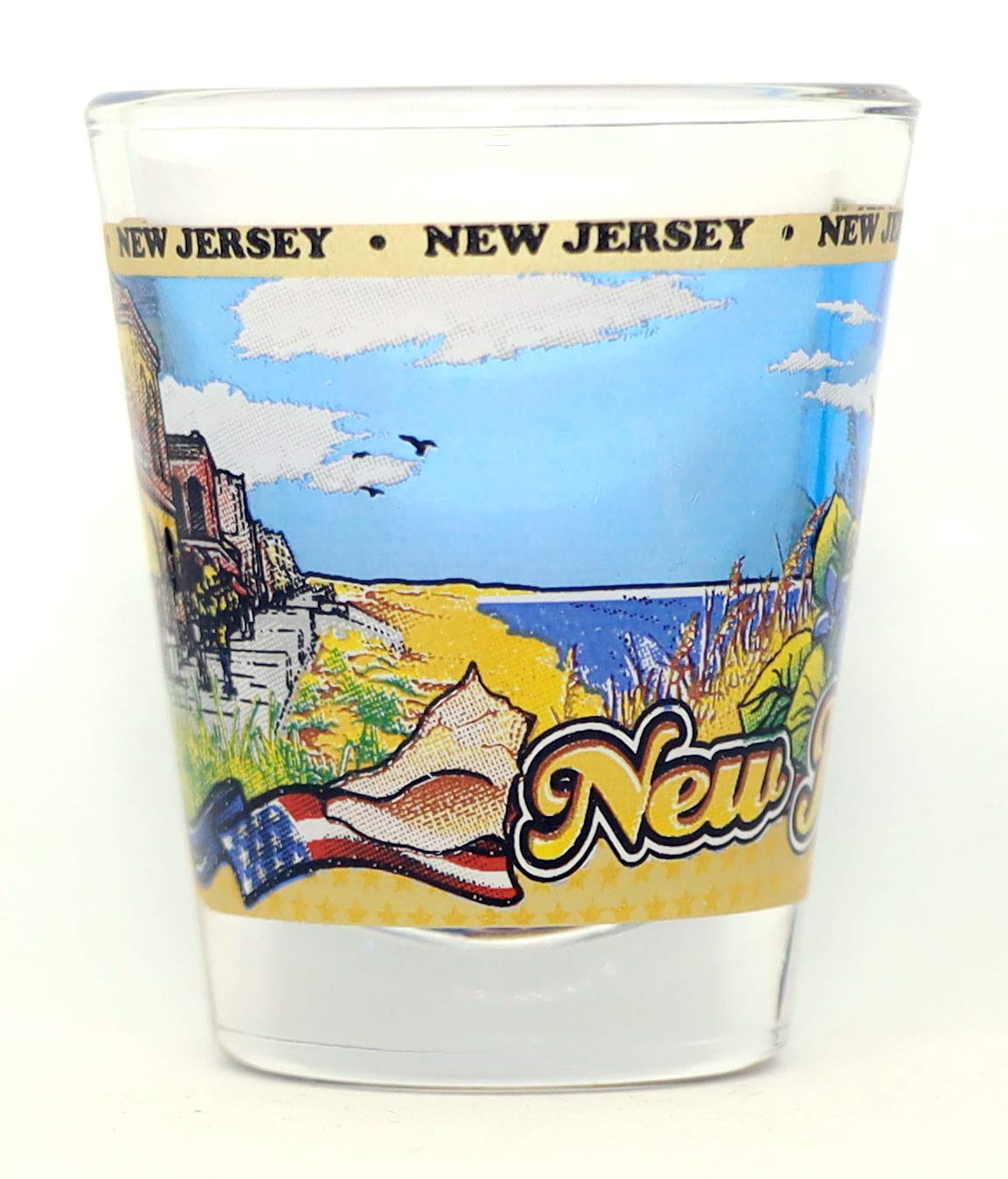 New Jersey State Wraparound Shot Glass - 2oz Barware for Liquor & Spirits - Perfect for Parties, Tailgating & Home Bars - Officially Licensed NJ Souvenir Gift