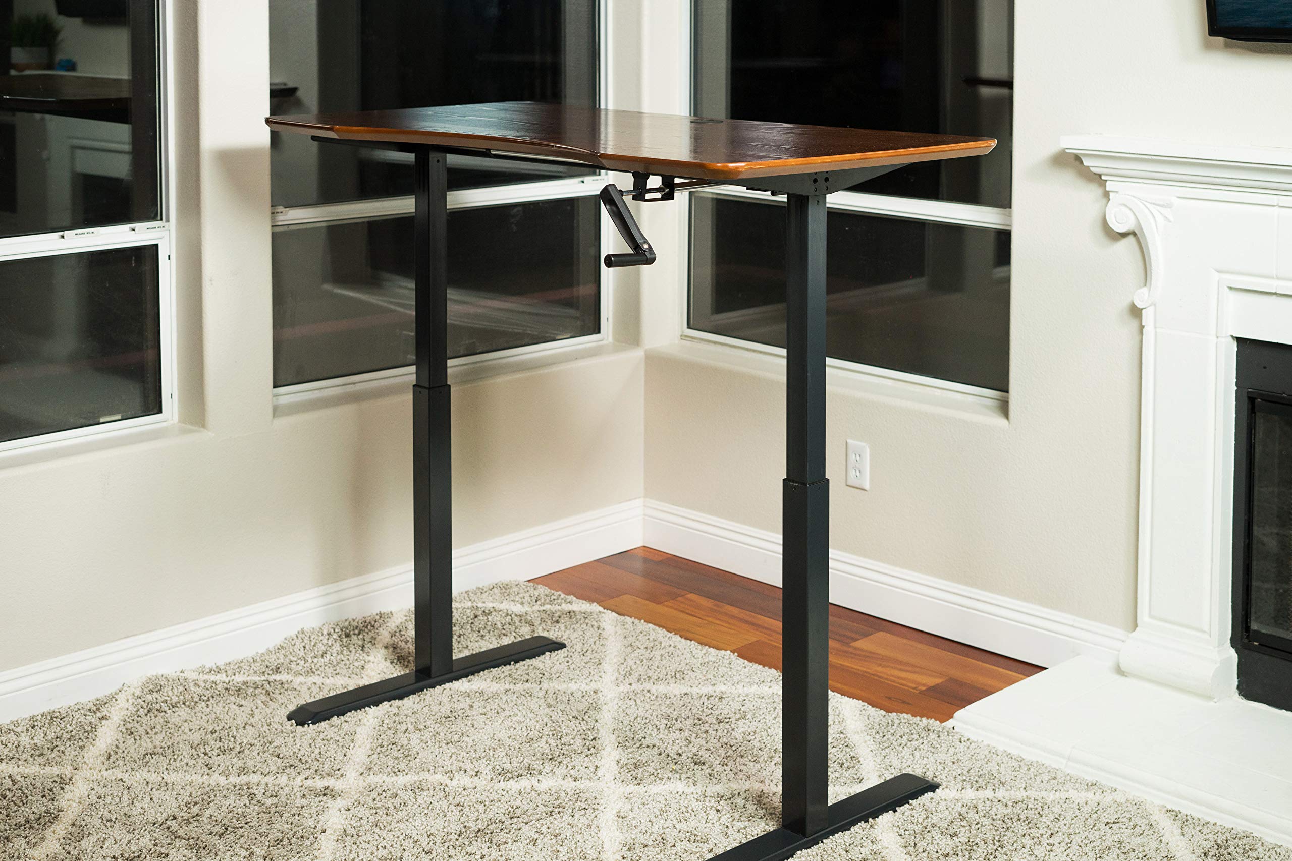 ErgoMax Adjustable Height Standing Desk Frame - 48.56 Inch Max, Black (Tabletop Not Included) - Perfect for Home Office & Workspace Ergonomics