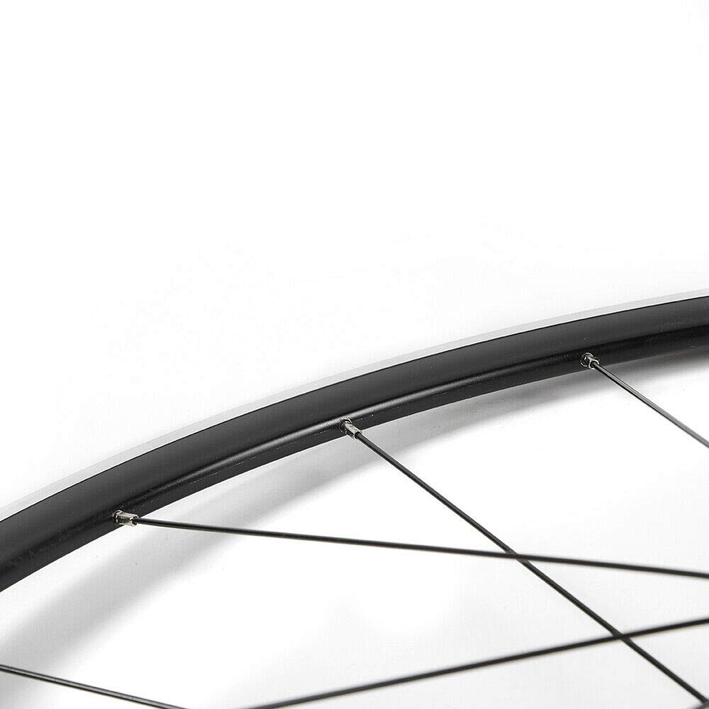 TBVECHI 700C Road Bike Wheelset - 20 Spoke Front & 24 Spoke Rear Wheels with 7075 Hub, Rim Brake & Freewheel - Perfect for Road Cycling, Commuting & Training