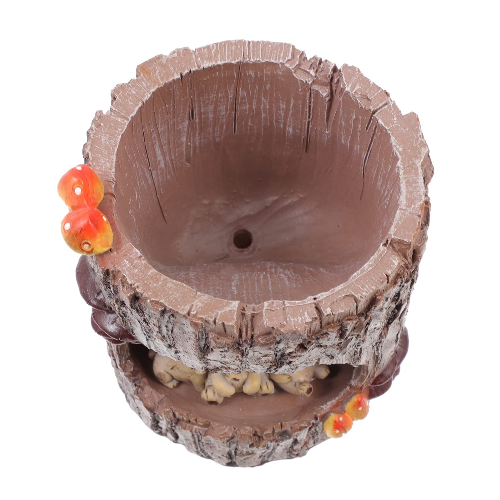 Tiny Plant Pots for House Plants - Tree Stump Flowerpot with Brown Bear Design, Succulent & Cactus Planter - Cute Animal-Themed Plant Pot for Home, Office Desk, and Garden Decoration | Perfect for Indoor Plants, Succulent Arrangements, and Small Space Decor