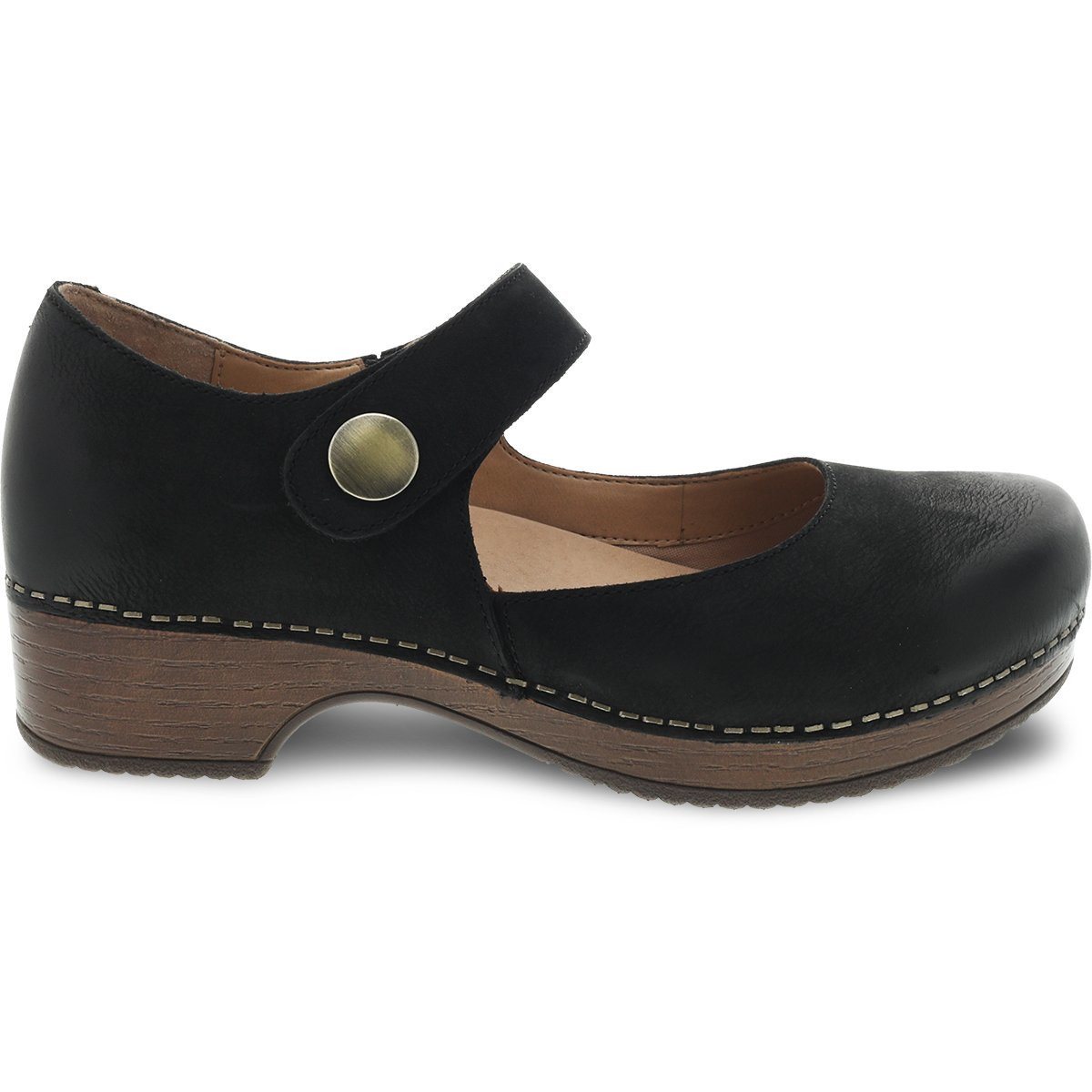 DANSKO BEATRICE Black Burnished Nubuck Leather Clogs - Comfortable Slip-On Shoes for Women, Nurses & Teachers | Perfect for Work, Walking & All-Day Wear