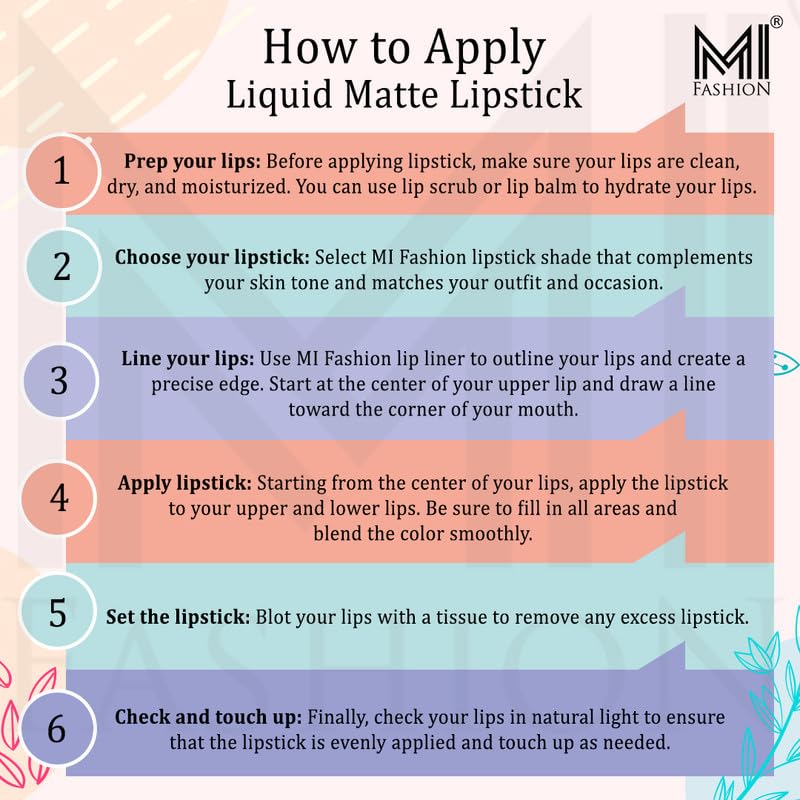 MI FASHION Pure Matte Liquid Lipstick - Long Lasting 12 Hour Wear, Weightless Texture (Spring Pink 3.5ml) - Pack of 1 | Perfect for Everyday Wear, Date Night & Special Occasions