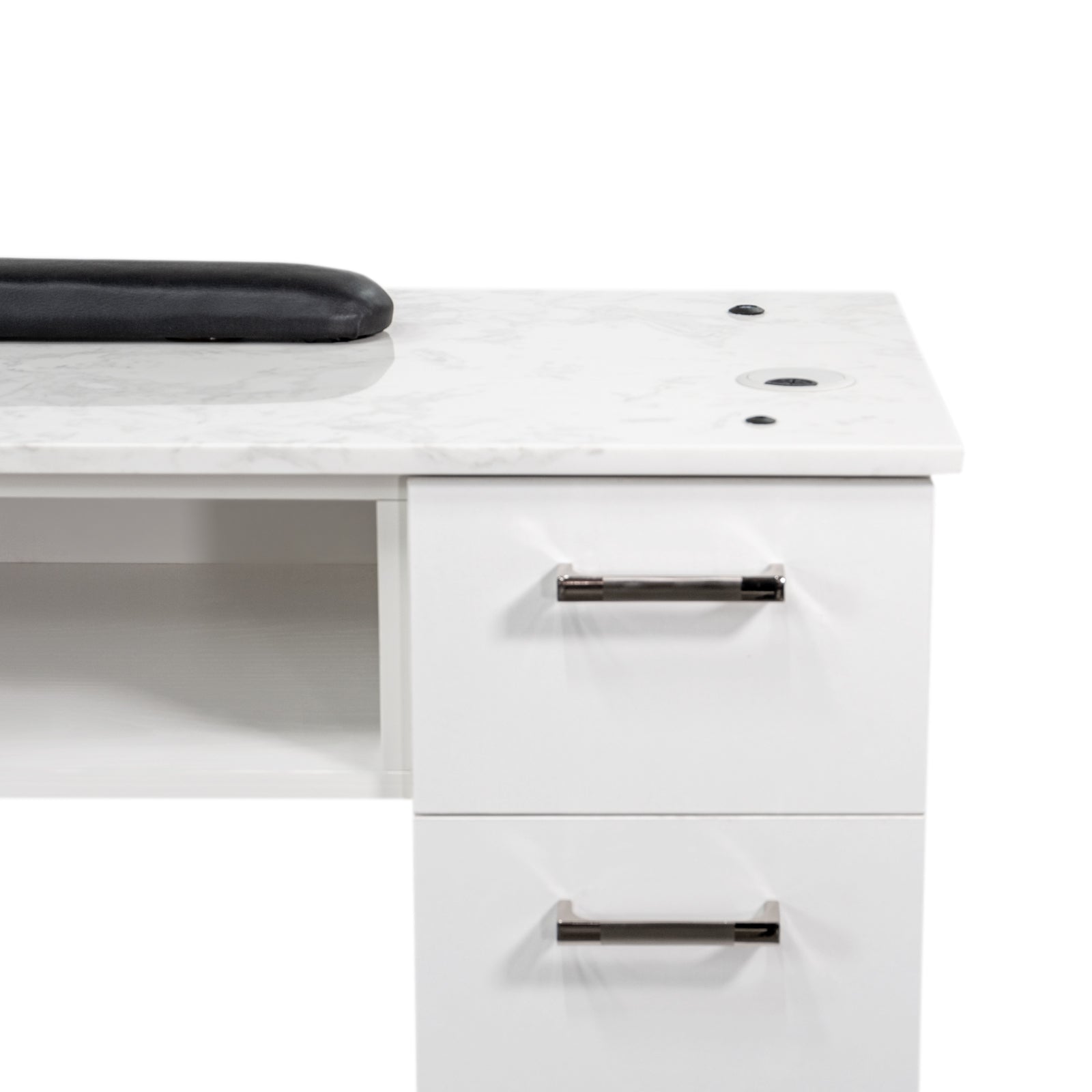 Drexel Tufted Single Manicure Table - Professional Nail Salon Furniture for Pedicure & Manicure Services - Perfect for Home Spa, Beauty Salons & Nail Studios