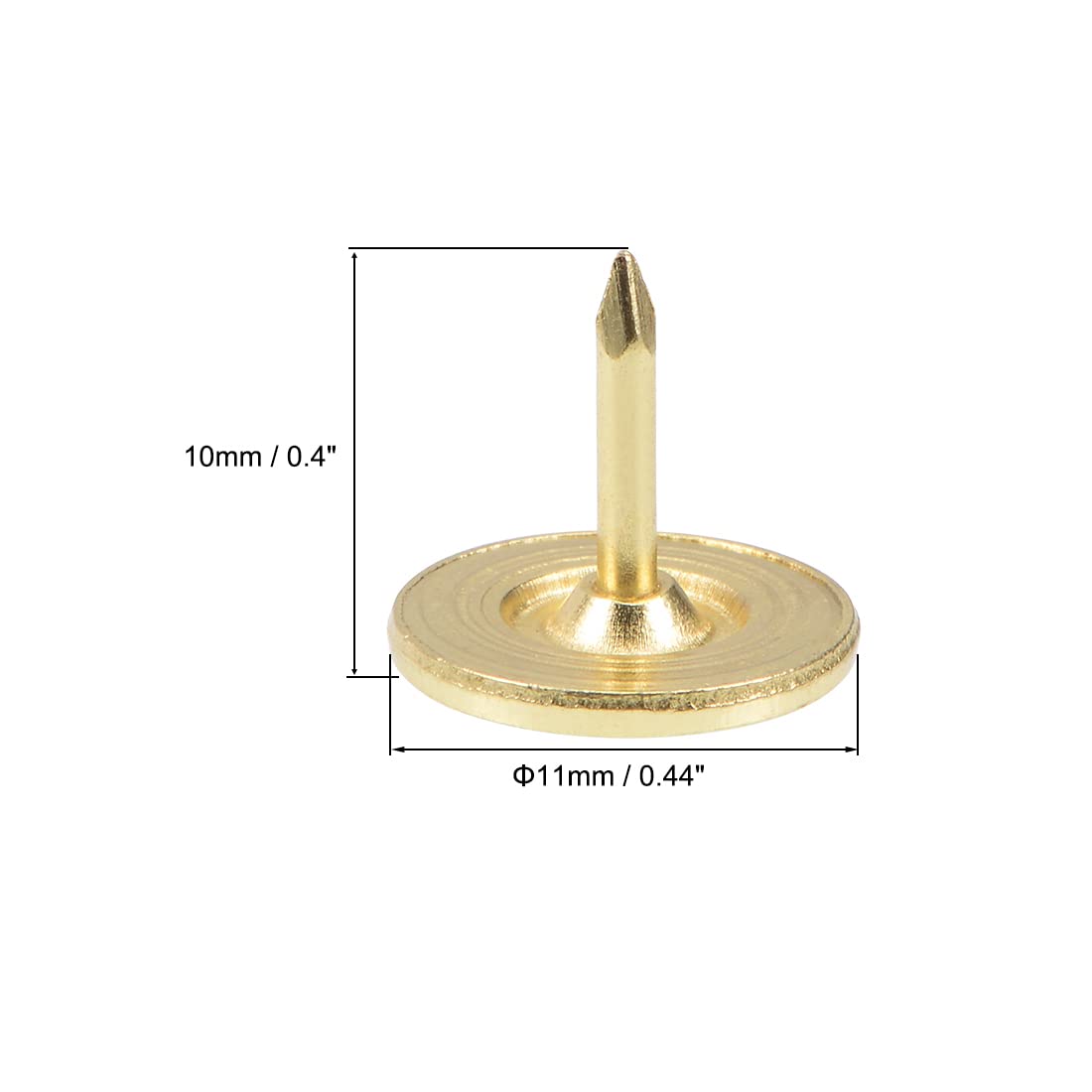 uxcell 100 Pcs Gold Tone Upholstery Nails Tacks 11mmx10mm Flat Head Furniture Nails for Sofa, Headboard, DIY Home Decor & Upholstery Projects - Perfect for Furniture Repair and Decorative Accents