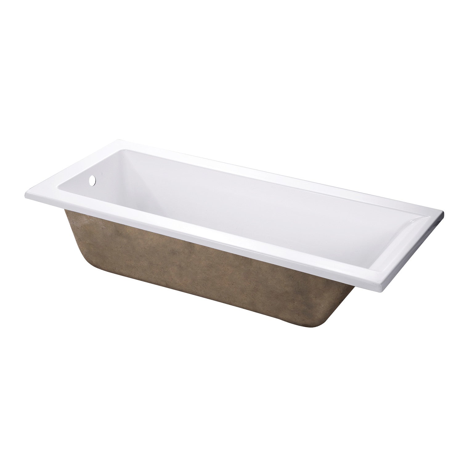 Aqua Eden 67-Inch Acrylic Rectangular Drop-In Bathtub with Reversible Drain - Glossy White Freestanding Soaking Tub for Modern Bathroom Renovation & Spa Relaxation