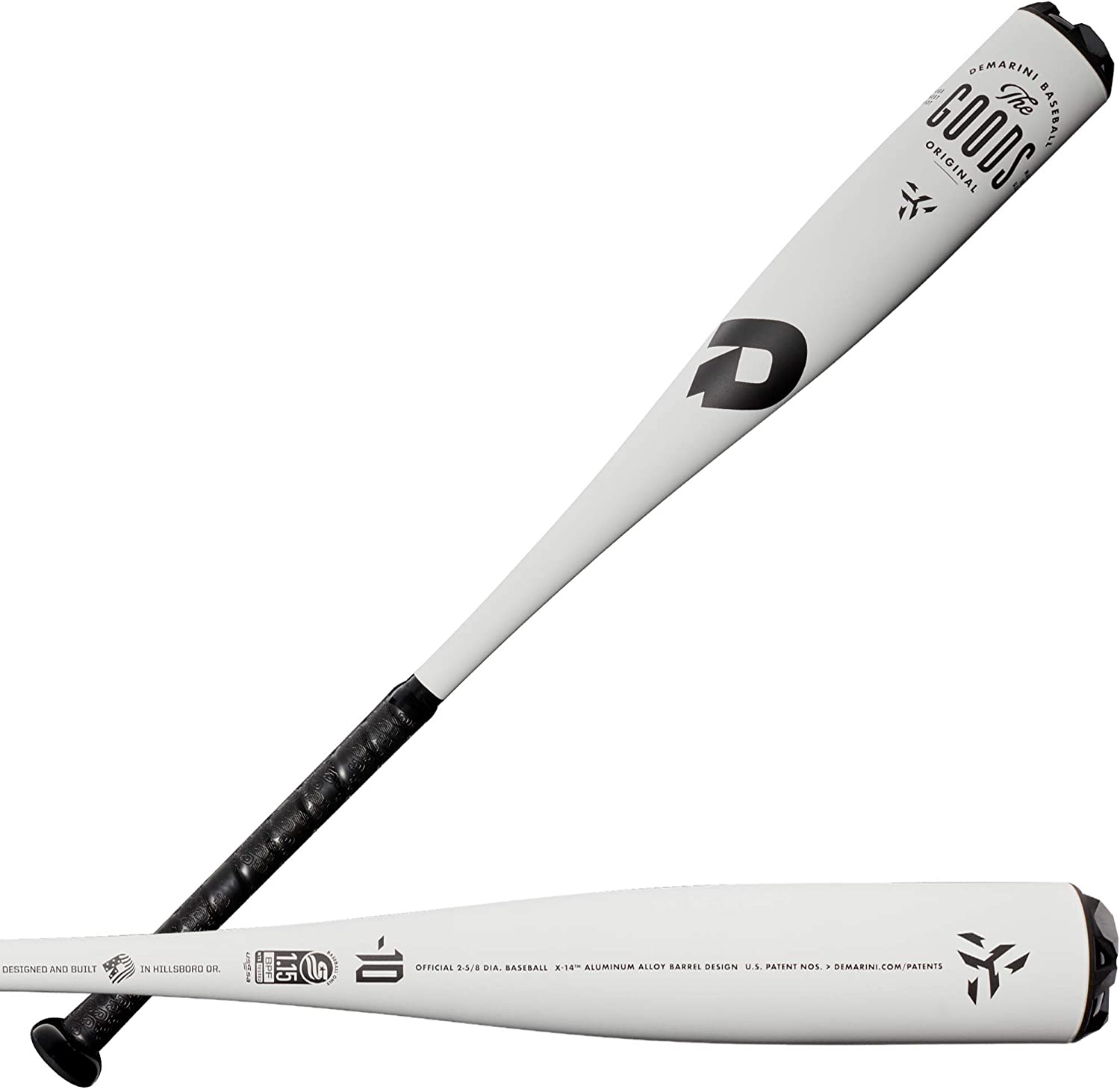 Demarini The Goods One Piece (10) USSSA Baseball Bat - Black/White | High-Performance Youth & Adult Baseball Bat for USSSA Tournaments & Training