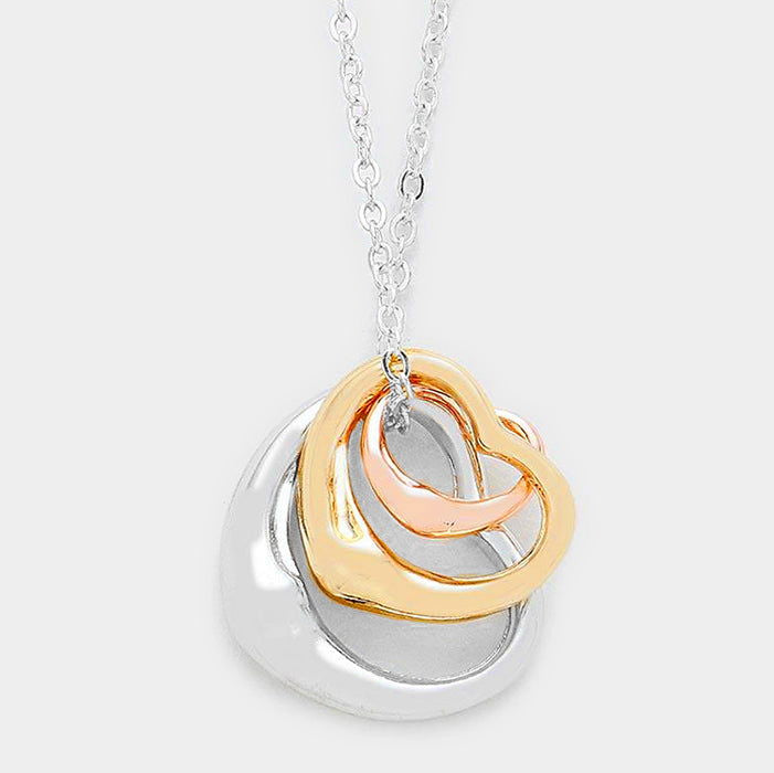 Triple Hearts Charm Necklace for Women - Sterling Silver Dainty Layering Necklace | Perfect Gift for Valentine's Day, Anniversary & Mother's Day | Everyday Jewelry & Special Occasion Accessory