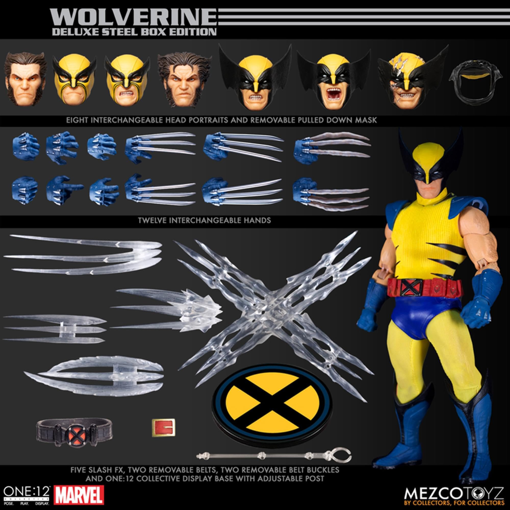 Mezco One:12 Collective Wolverine DLX Steel Box Set - Premium Action Figure for Collectors | Perfect for Display, Gifts & Marvel Fans