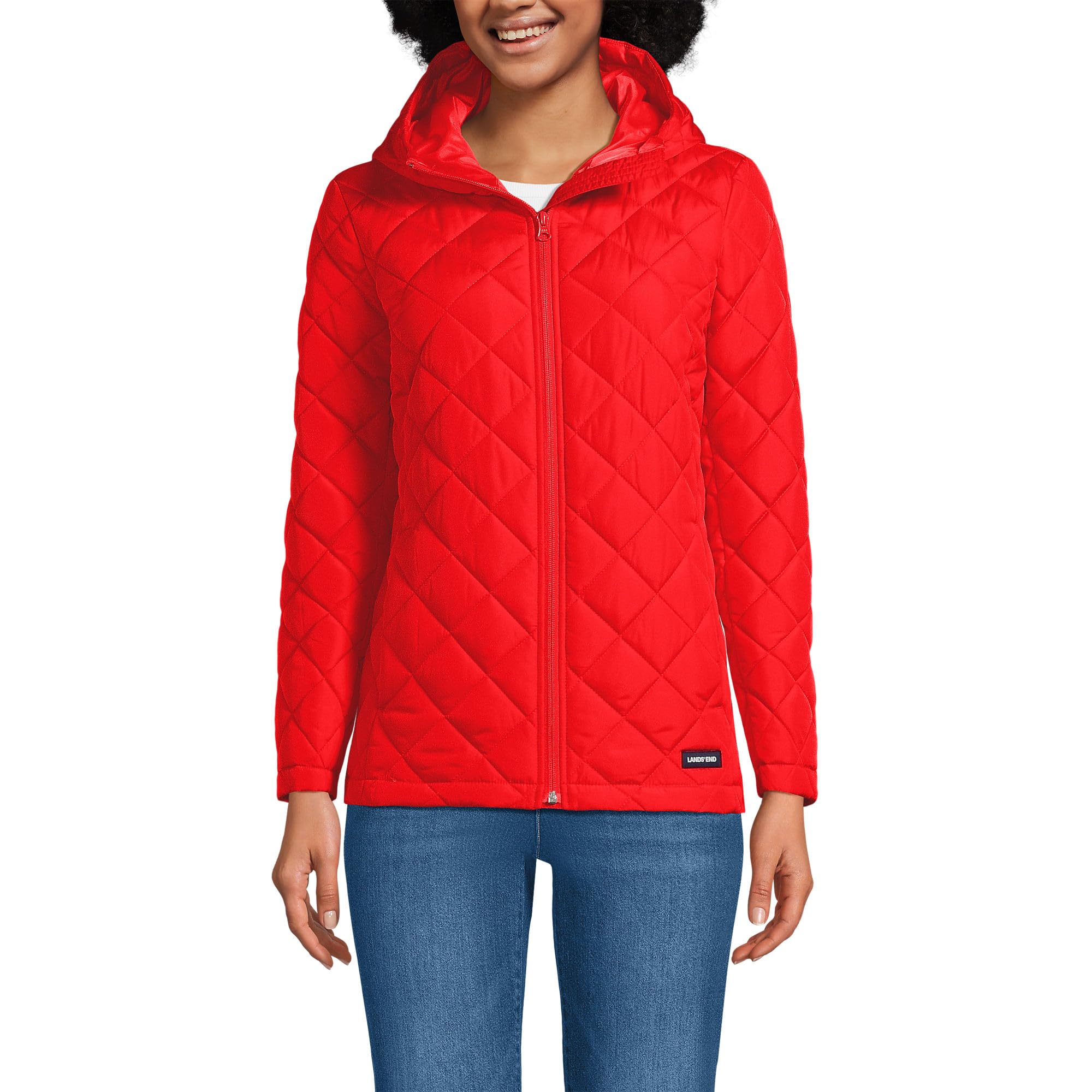 Lands' End Women's FeatherFree Insulated Jacket - Lightweight Winter Coat, Water-Resistant, Warm Puffer Jacket for Outdoor Activities, Hiking, and Casual Wear