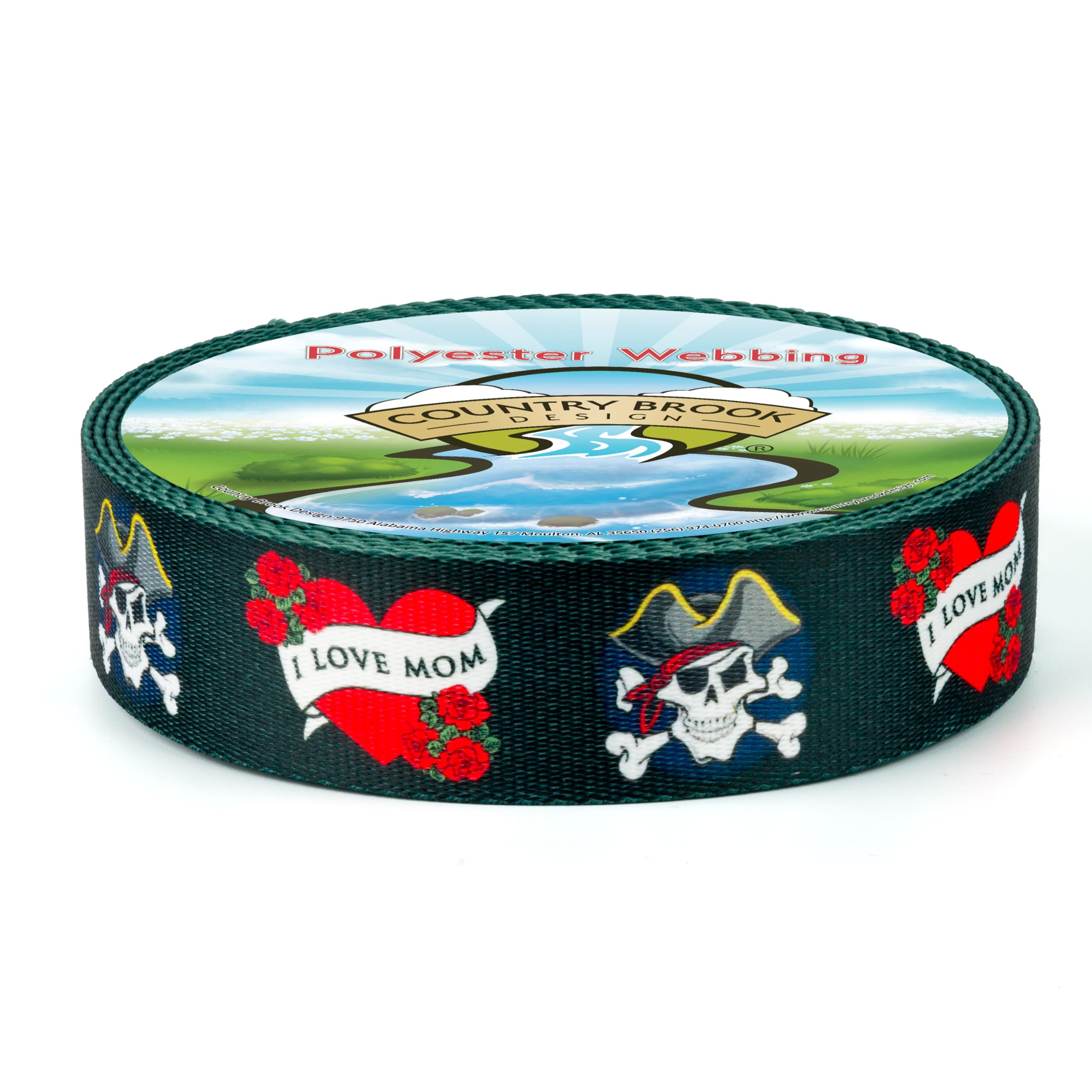 Country Brook Design - I Love Mom Polyester Webbing Dog Collar & Leash Set - Perfect for Mother's Day Gifts, Pet Accessories, and Daily Walks