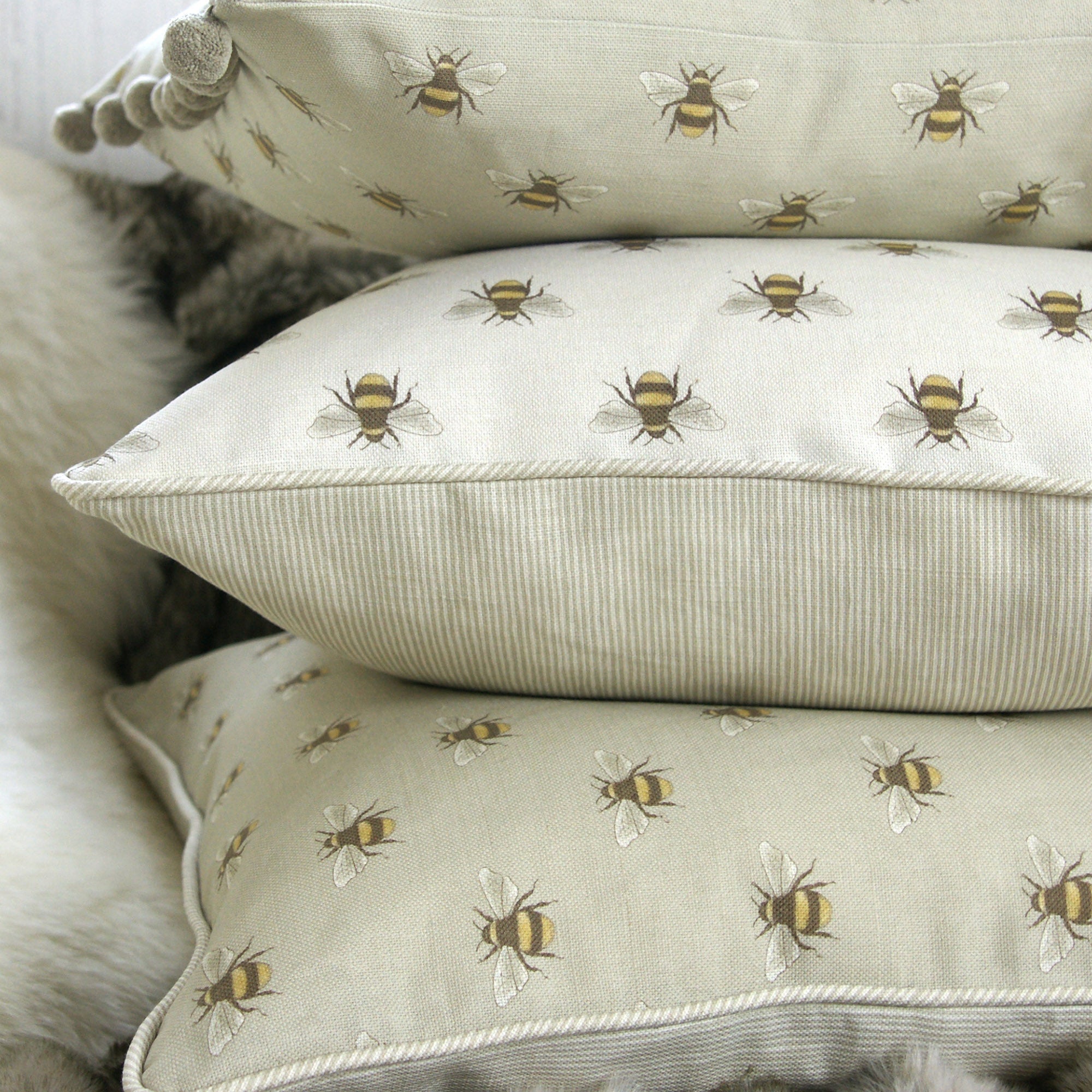 Busy Bee Cushions - Soft & Comfortable Decorative Throw Pillows for Sofa, Bed, Chair - Perfect for Living Room, Bedroom, Nursery & Office Decor