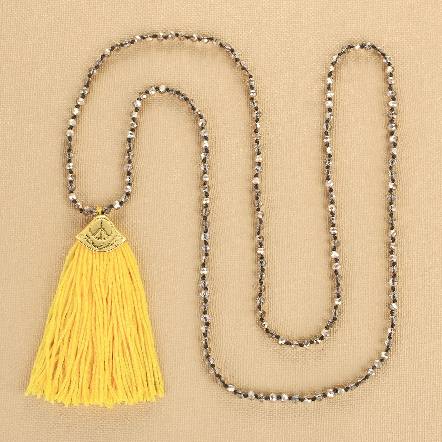 KELITCH Women's Handmade Crystal Pearl Tassel Necklace - Elegant Boho Jewelry for Love & Romance - Perfect for Date Nights, Weddings & Special Occasions
