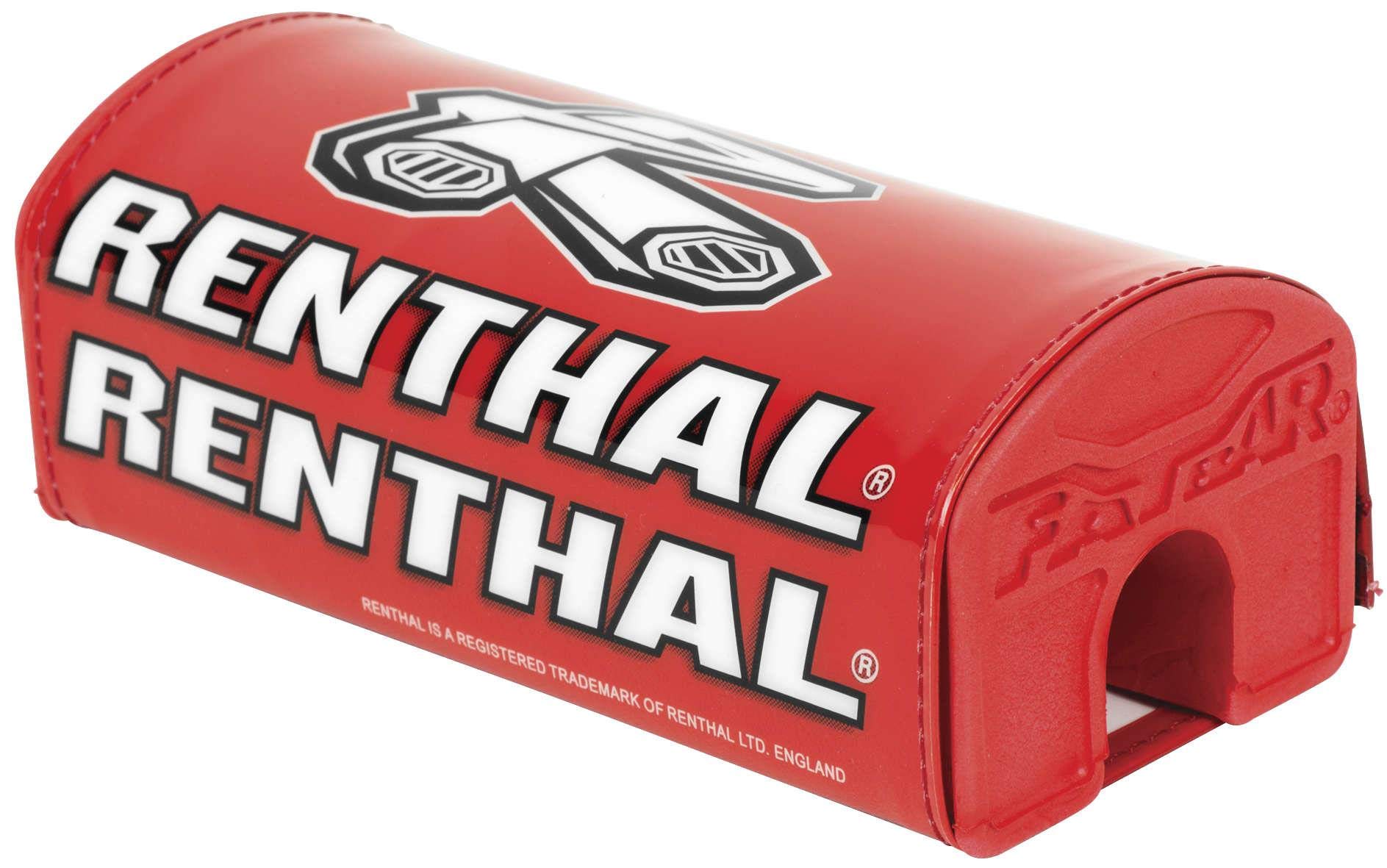 Renthal FATBAR Handlebar Pad - Red/Red Foam P329 for Motorcycle & ATV Grip Comfort & Protection