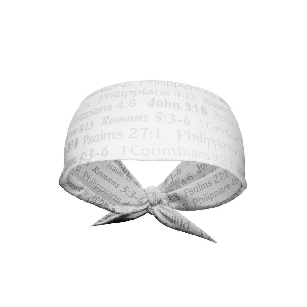 White Bible Verse Tie Headband - Inspirational Christian Hair Accessory for Women & Girls - Perfect for Church, Weddings & Daily Wear