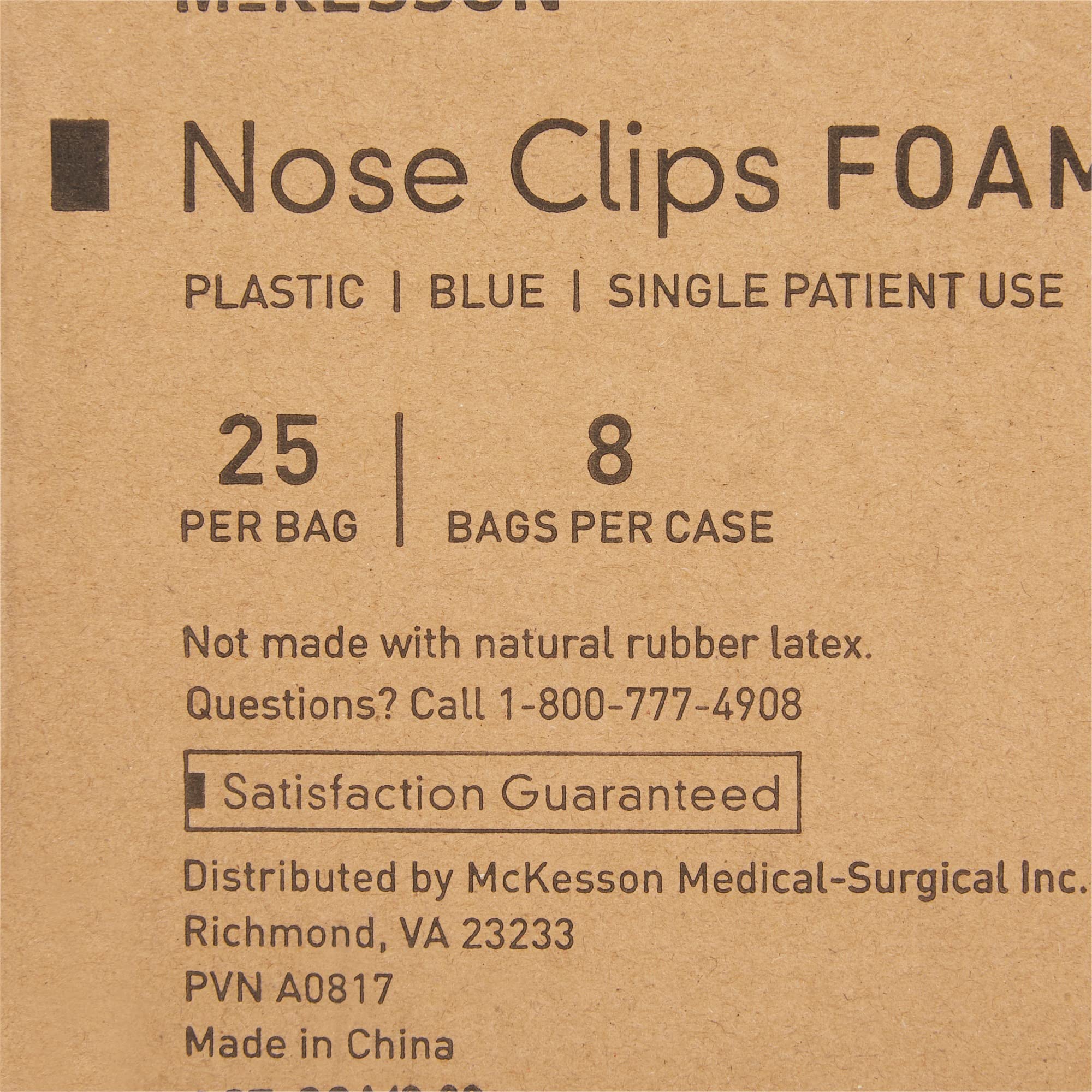McKesson Disposable Nose Clips for Spirometry Testing - Plastic & Rubber Comfort Fit (Blue, 200 Count - 8 Packs of 25) - Ideal for Medical Clinics, Hospitals & Home Respiratory Care