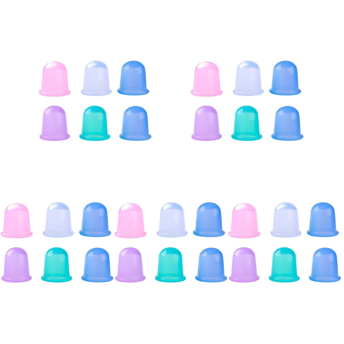 FRCOLOR 30 Pack Silicone Cupping Therapy Set - Reusable Vacuum Massage Cups for Pain Relief, Muscle Relaxation & Detox - Perfect for Home Spa, Physical Therapy & Wellness (Chinese Cupping Therapy)