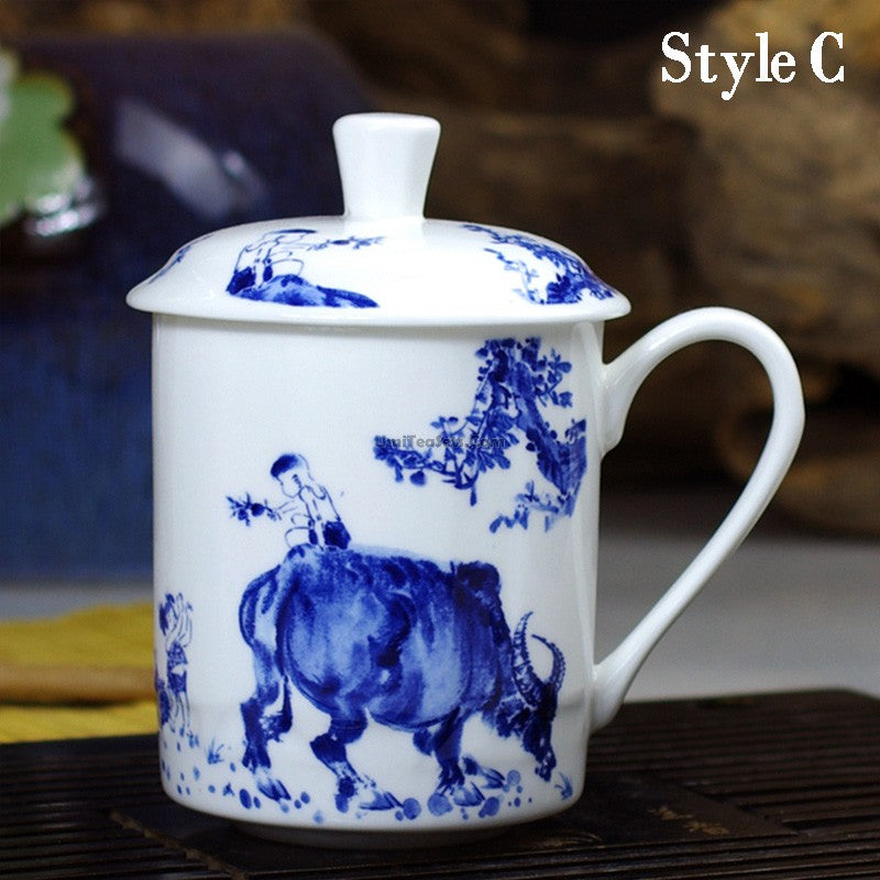 Handmade Jingdezhen Porcelain Tea Cup - Traditional Chinese Ceramic Tea Set for Green/Black/Herbal Tea - Perfect for Home, Office & Gift Giving