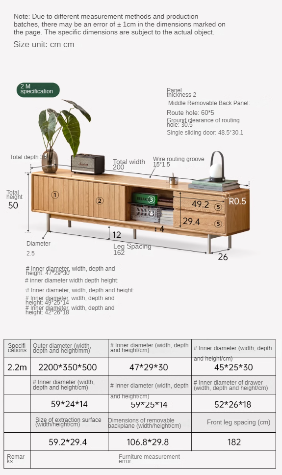 Modern Oak Solid Wood TV Stand - Stylish Entertainment Center for Living Room, Bedroom & Home Theater