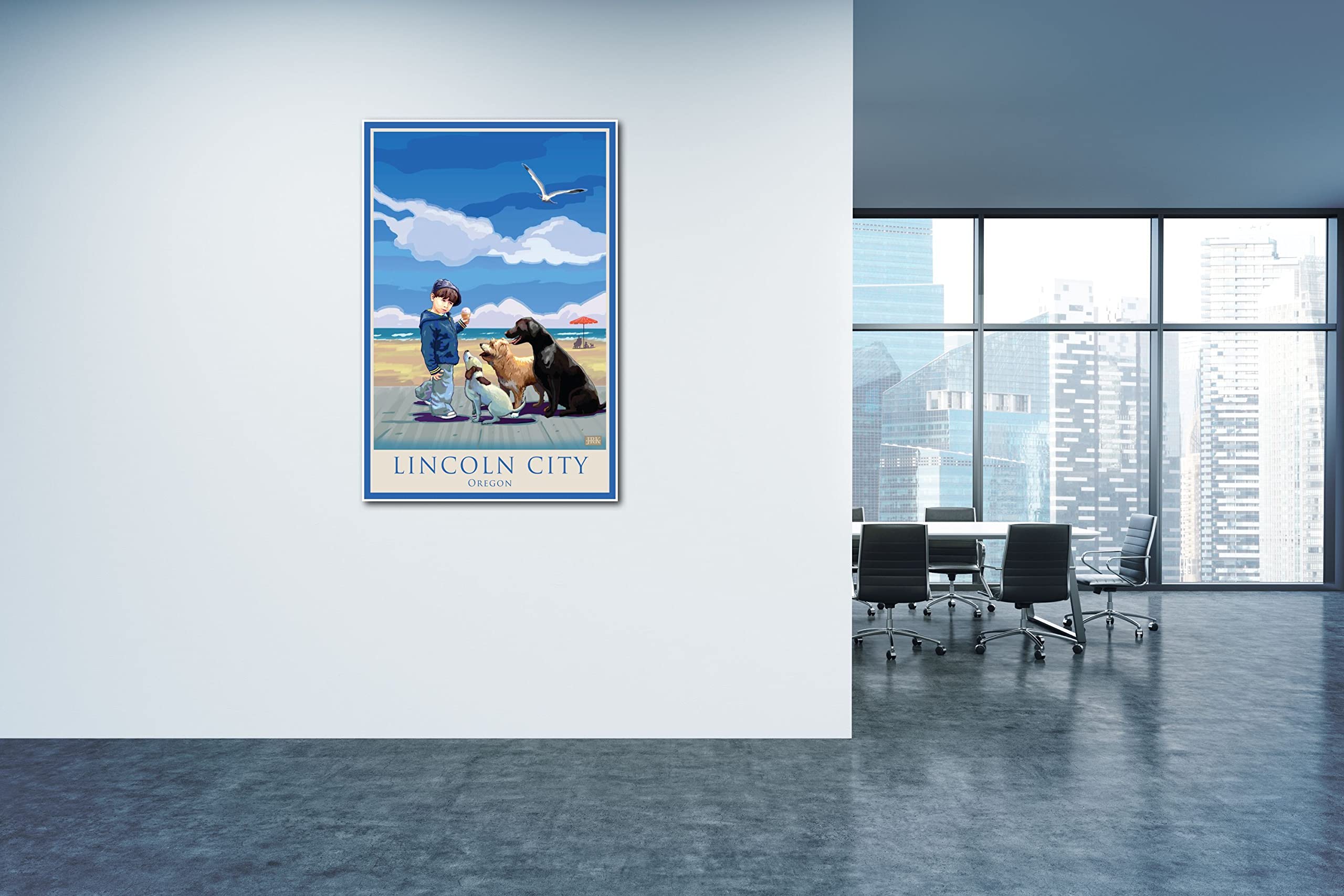 Lincoln City Oregon Dog Snacks Giclee Art Print Poster - 30
