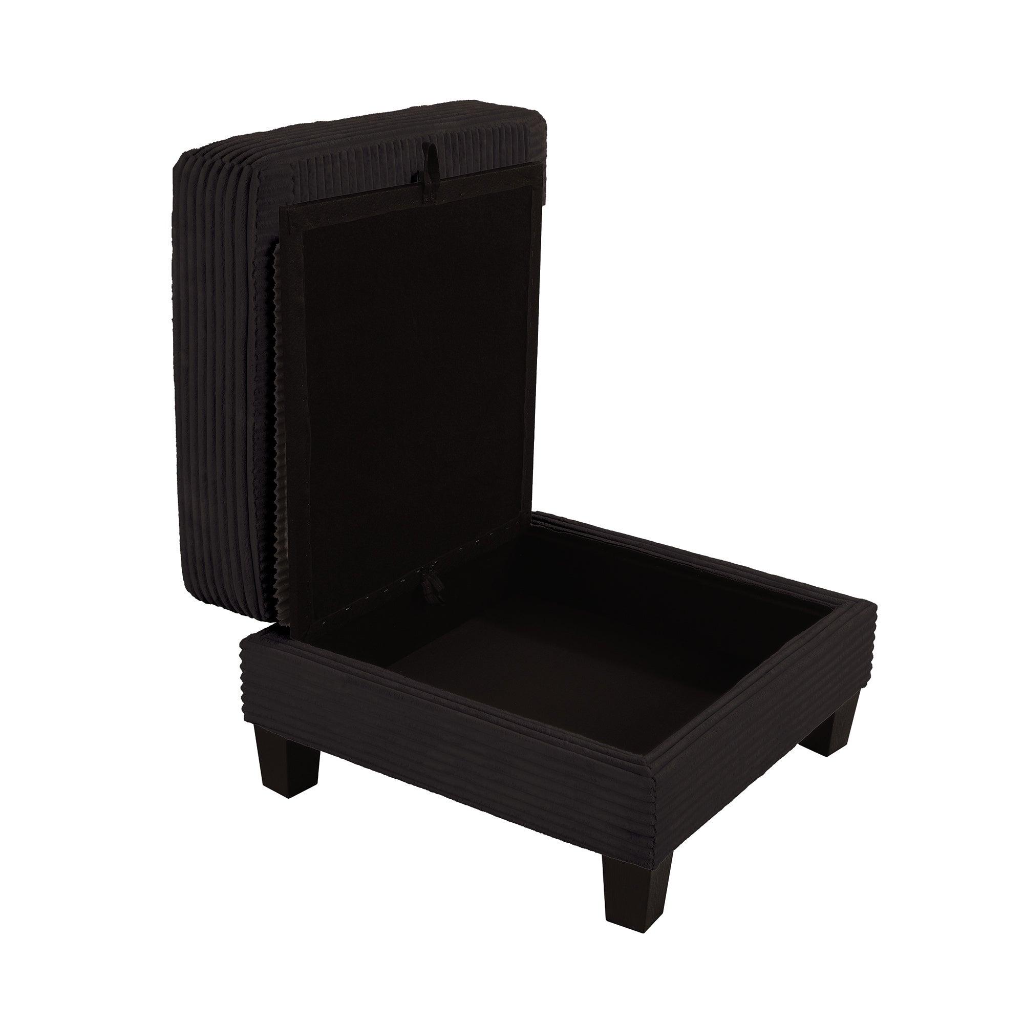 3-Piece Black Sofa Set with Storage Ottoman - Comfy 3-Seater Couch & Loveseat for Living Room | Includes USB Ports, Side Pockets & Throw Pillows | Perfect for Family Gatherings, Movie Nights & Small Space Living