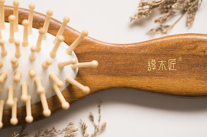 Premium Teak Wood Hair Brush for Smooth & Shiny Hair - Natural Wooden Hairbrush for Detangling & Styling - Perfect for Daily Hair Care & Salon Use