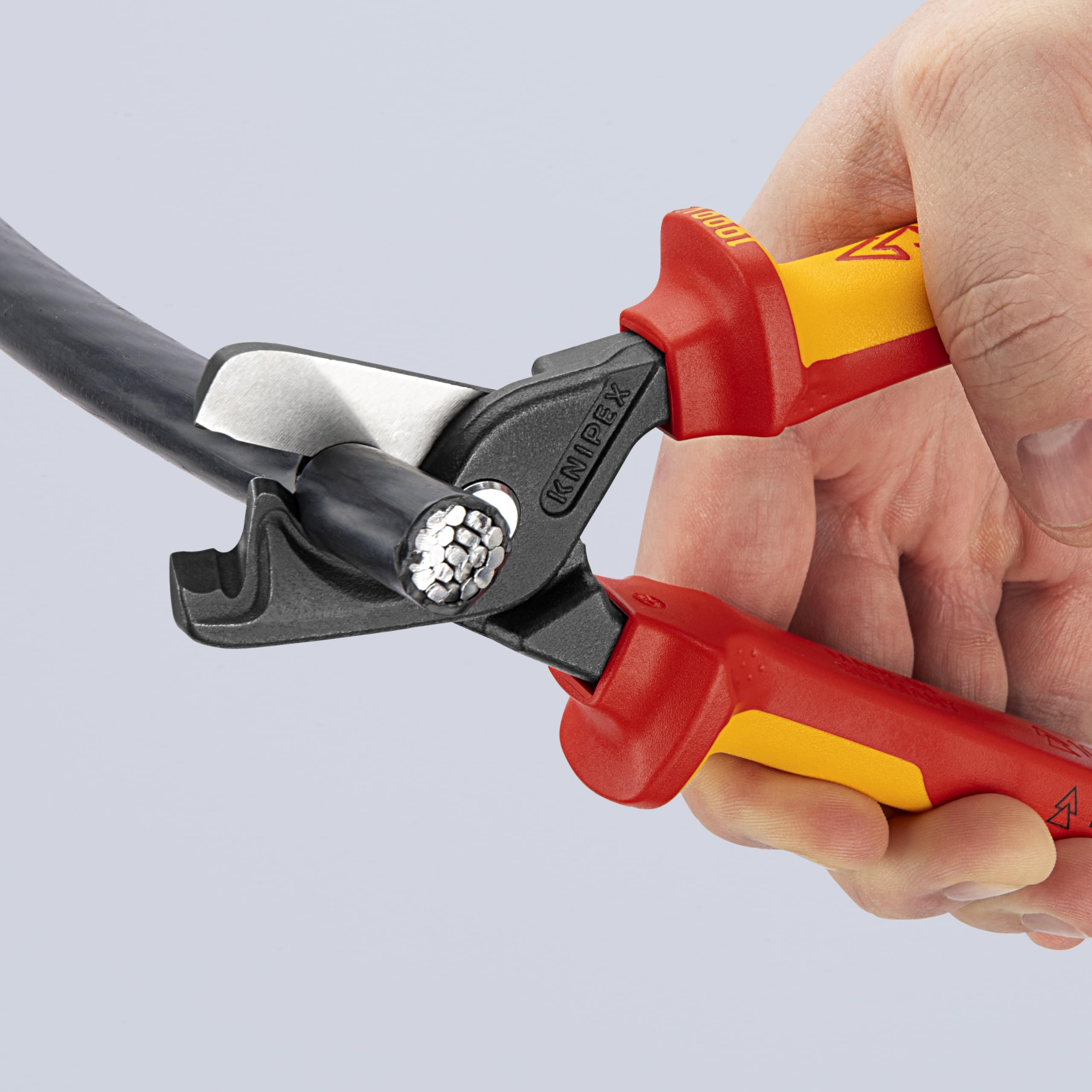 KNIPEX 95 18 225 US StepCut® XL Insulated Cable Shears - 9