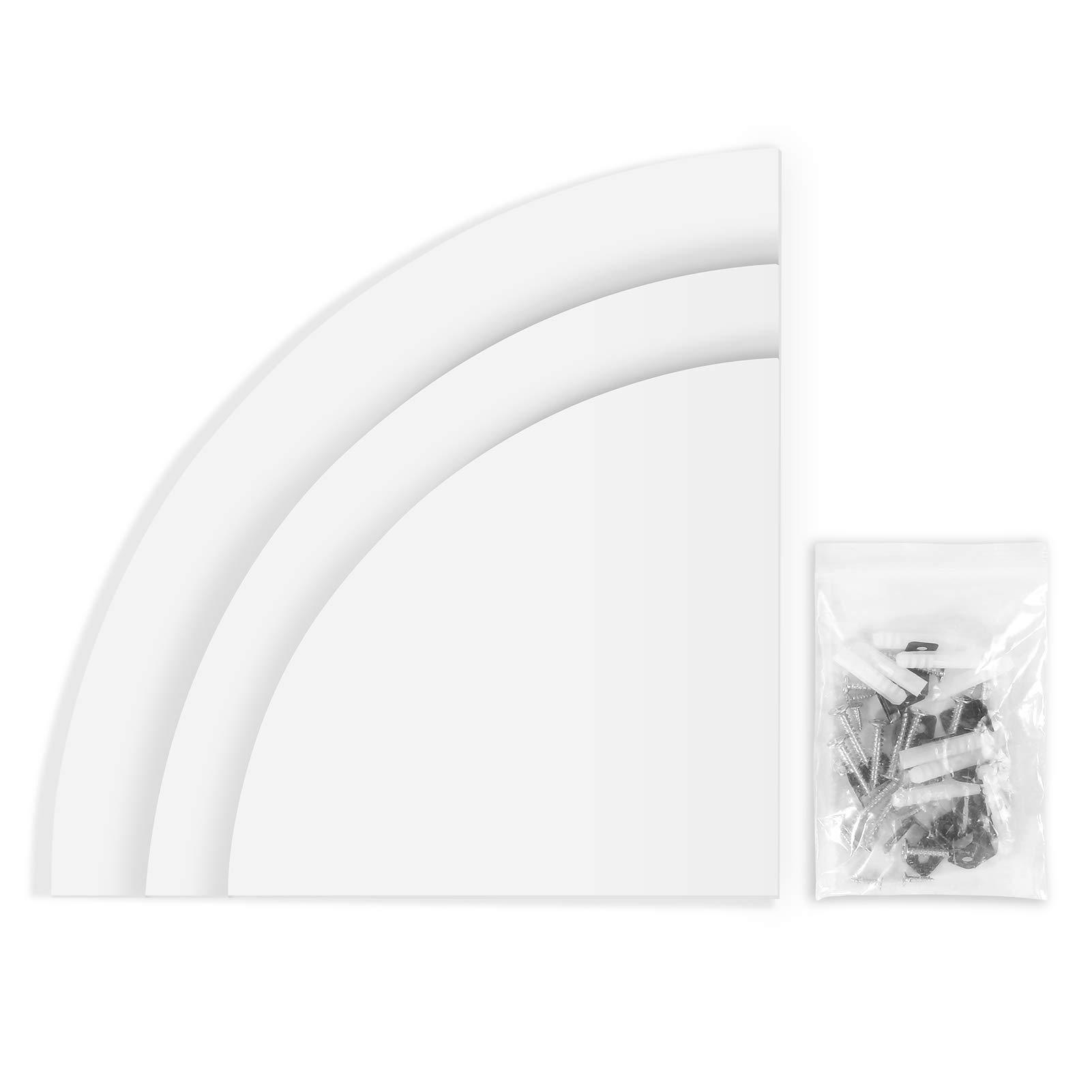 Modern White Floating Corner Shelves Set of 3 - Wall Mount Storage Rack Organizer for Home Decor, Living Room, Bathroom & Kitchen - Perfect for Displaying Plants, Books & Decorative Items