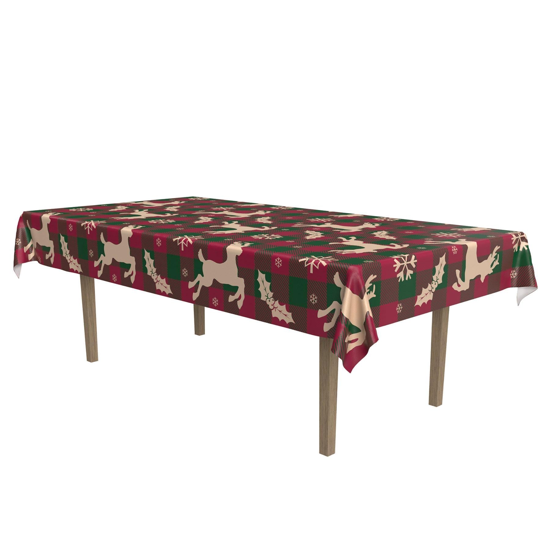 12 Pack Beistle Christmas Fabric Table Covers - Holiday Dining Decor for Parties, Festive Dinner & Family Gatherings