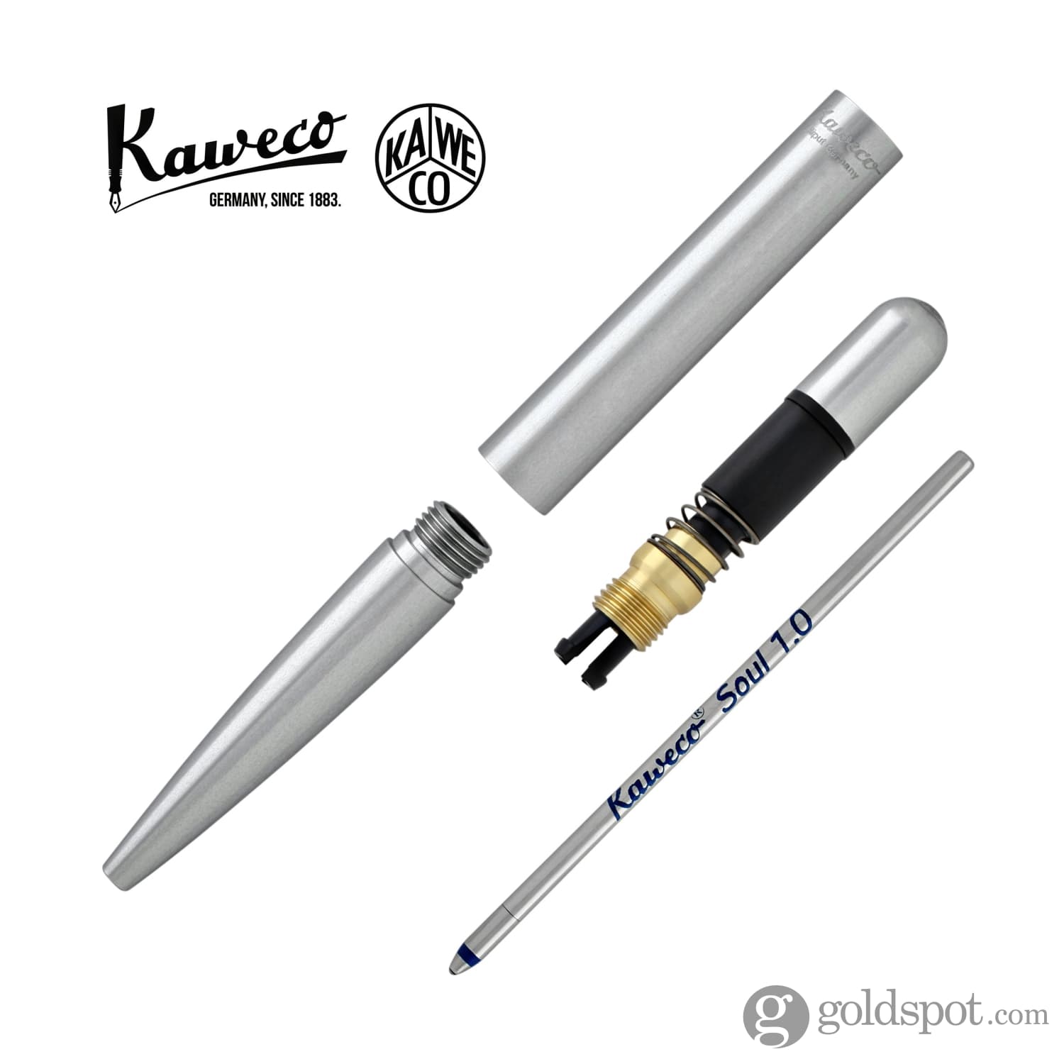 Kaweco Liliput Mini Ballpoint Pen - Stainless Steel Pocket-Sized Writing Tool for Journaling, Note Taking & Everyday Carry (Silver)