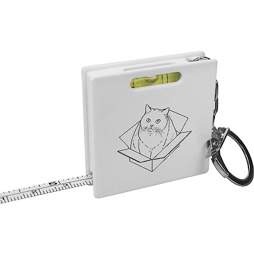 Cat in A Box Keychain Tape Measure & Spirit Level Tool - Compact Multi-Function Measuring Device for DIY, Crafting, Home Improvement (KM00031217) | Perfect for Handymen, Sewing, and Workshop Projects