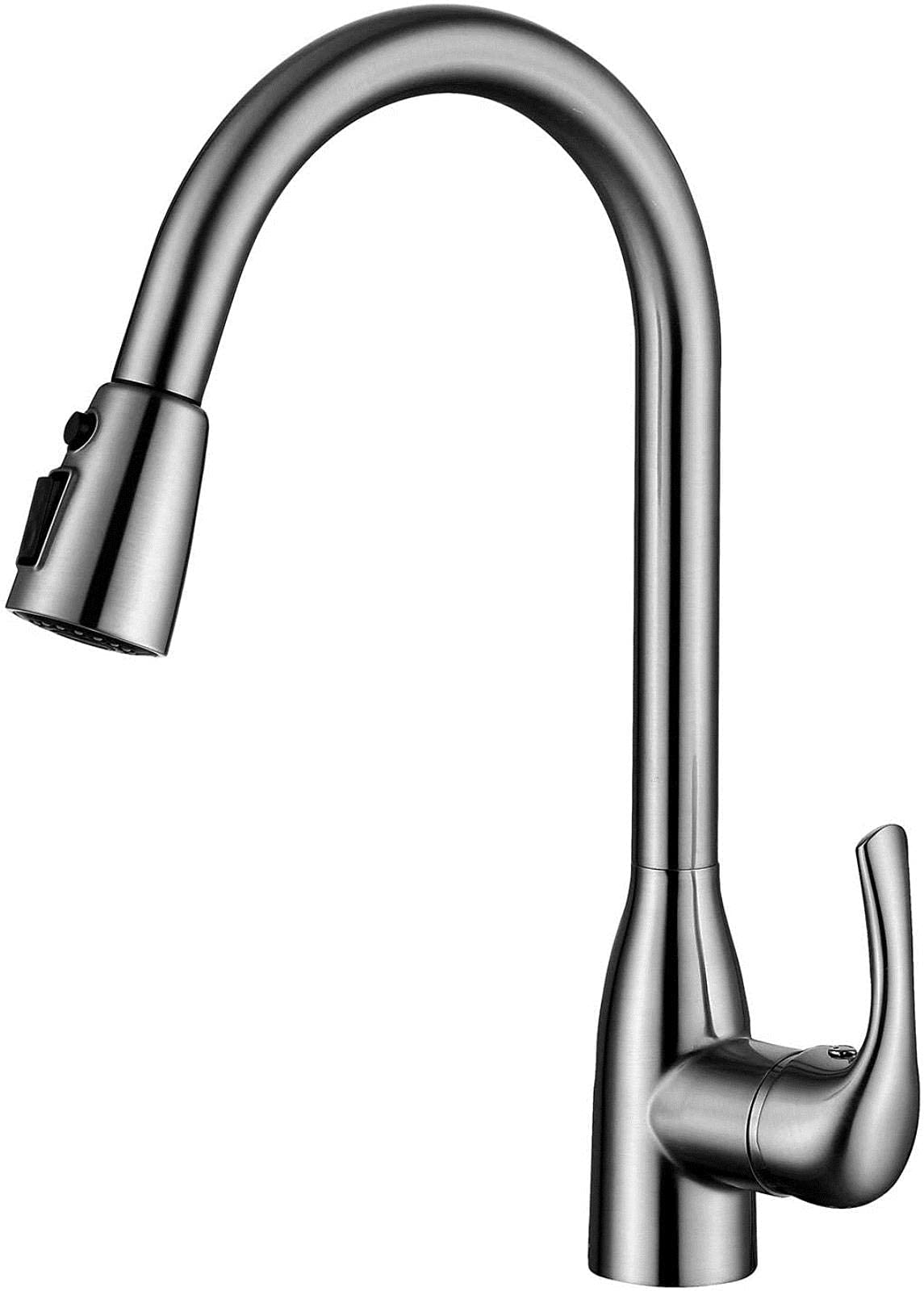 Stainless Steel Kitchen Faucet with Pull Out Sprayer - Single Handle 360° Swivel Mixer Tap, Dual Water Modes for Sink - Perfect for Cooking, Washing Dishes & Filling Pots