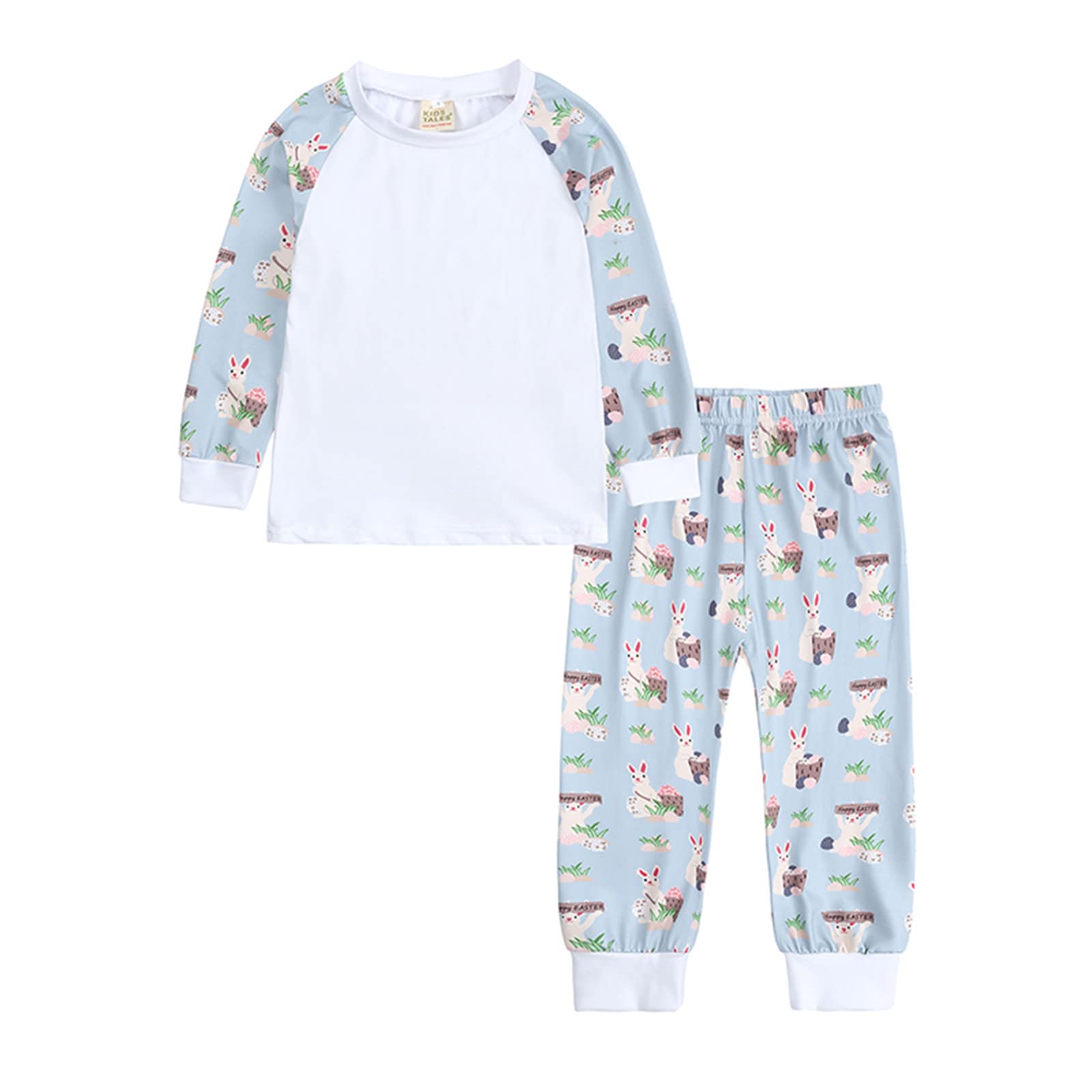 **Toddler Girls' Easter Bunny Pajama Set - Long Sleeve Top & Pants for Kids - Soft Sleepwear for Home & Bedtime - Perfect for Easter, Holidays & Cozy Nights**