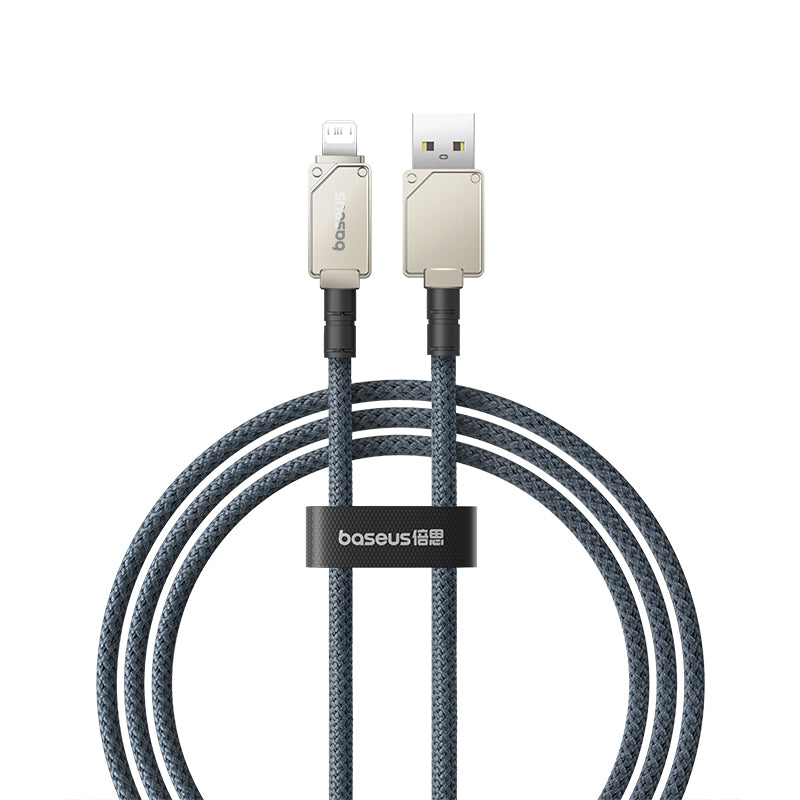 Baseus Unbreakable 1M USB to Lightning Fast Charging Cable 2.4A White - Perfect for iPhone Charging at Home, Office & Travel