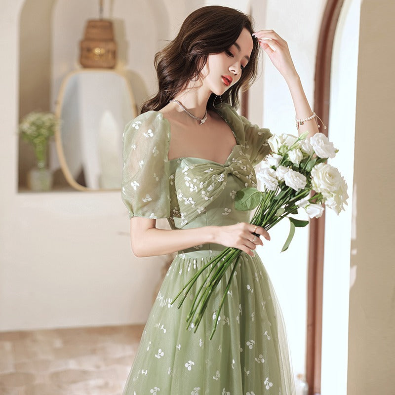 Elegant Green A-Line Sweetheart Party Dress for Prom, Homecoming, and Formal Events - Style 595