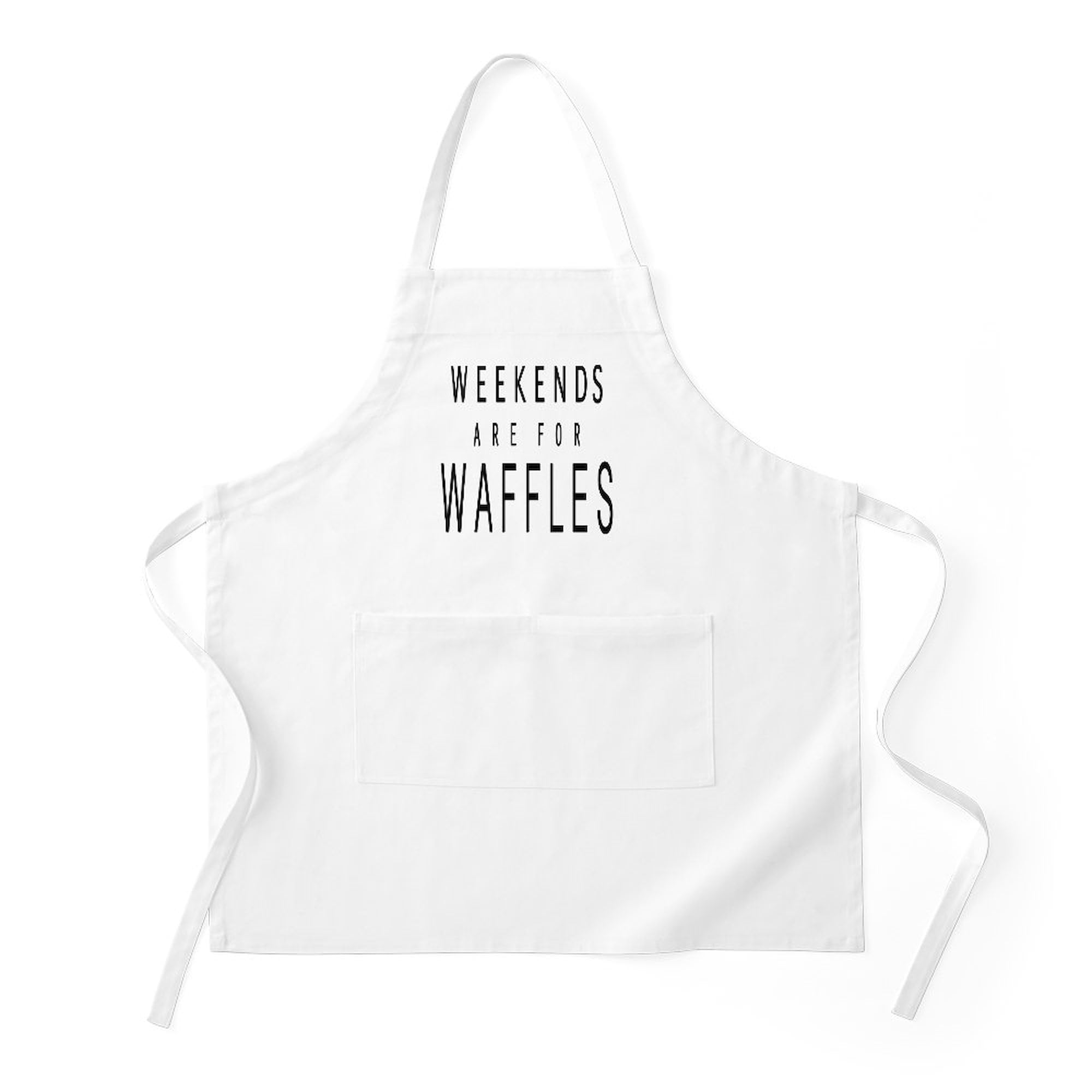 WEEKENDS ARE FOR WAFFLES Kitchen Apron with Pockets - Adjustable Grilling & Baking Apron for Cooking, BBQ, Baking - Perfect Gift for Home Chefs
