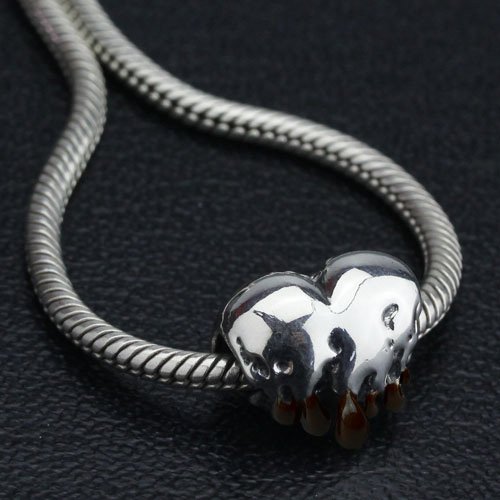 OHM Melting Heart Chocolate Tips Enamel Bead for Jewelry Making, DIY Crafts, and Gift Giving - Perfect for Necklaces, Bracelets, and Keychains